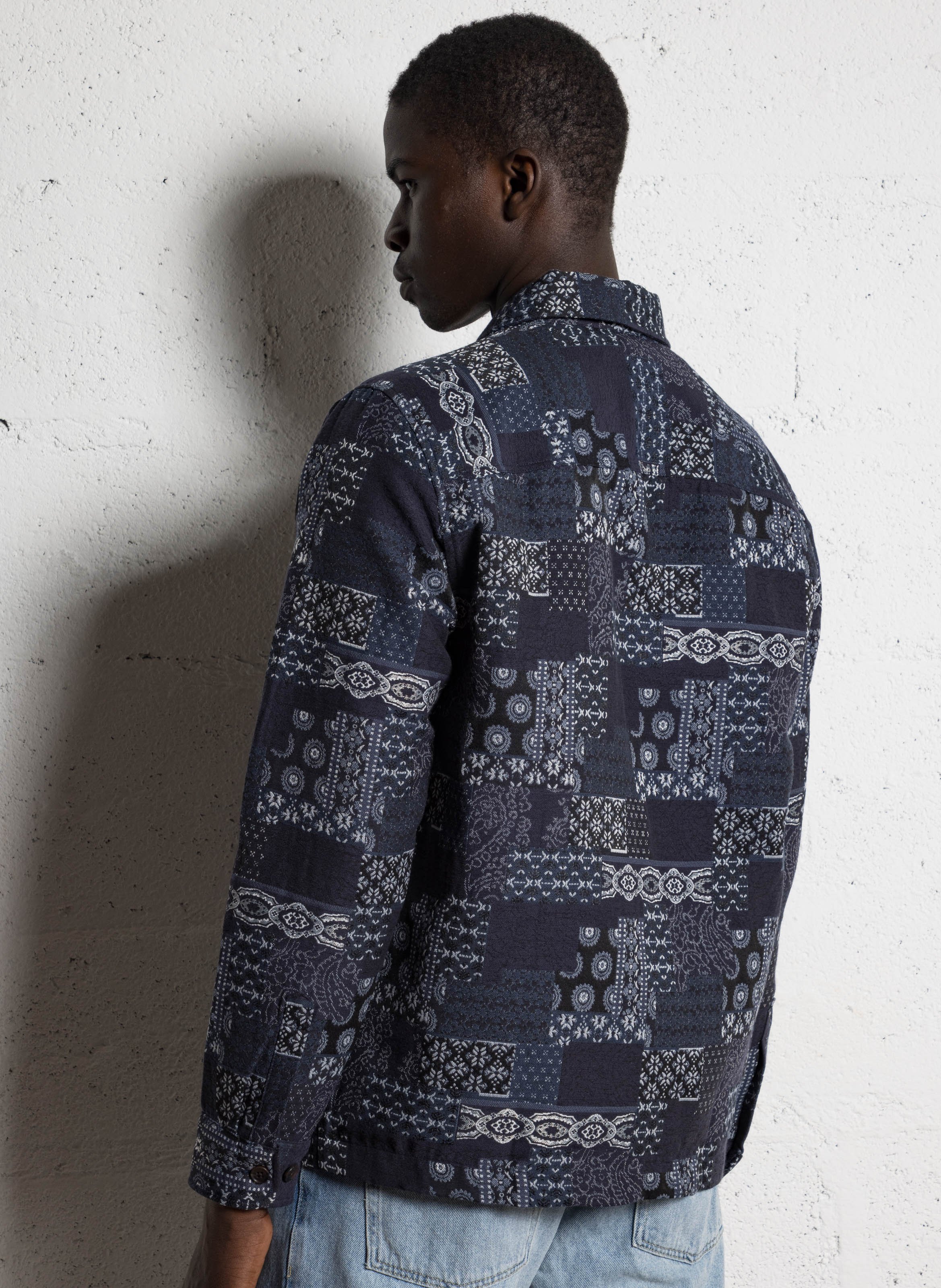 Surechemise col classique en jacquard de denim LES DEUX Bleu