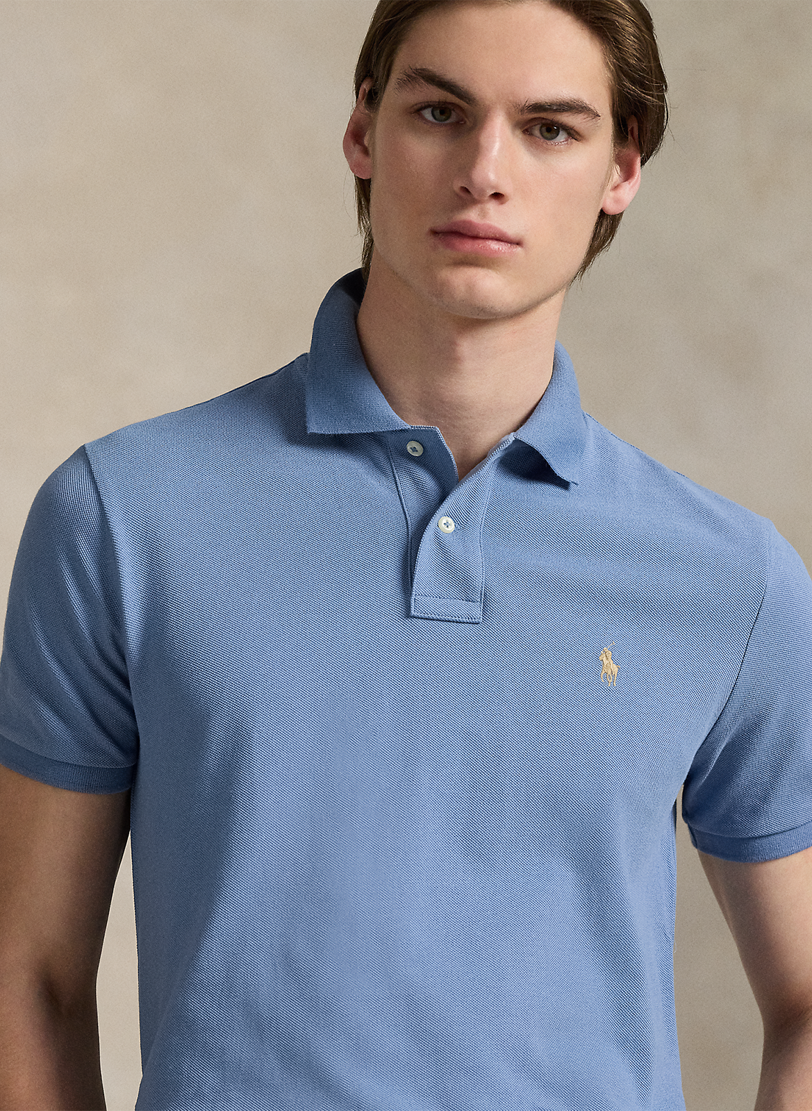 Polo custom-fit en coton piqué POLO RALPH LAUREN Bleu