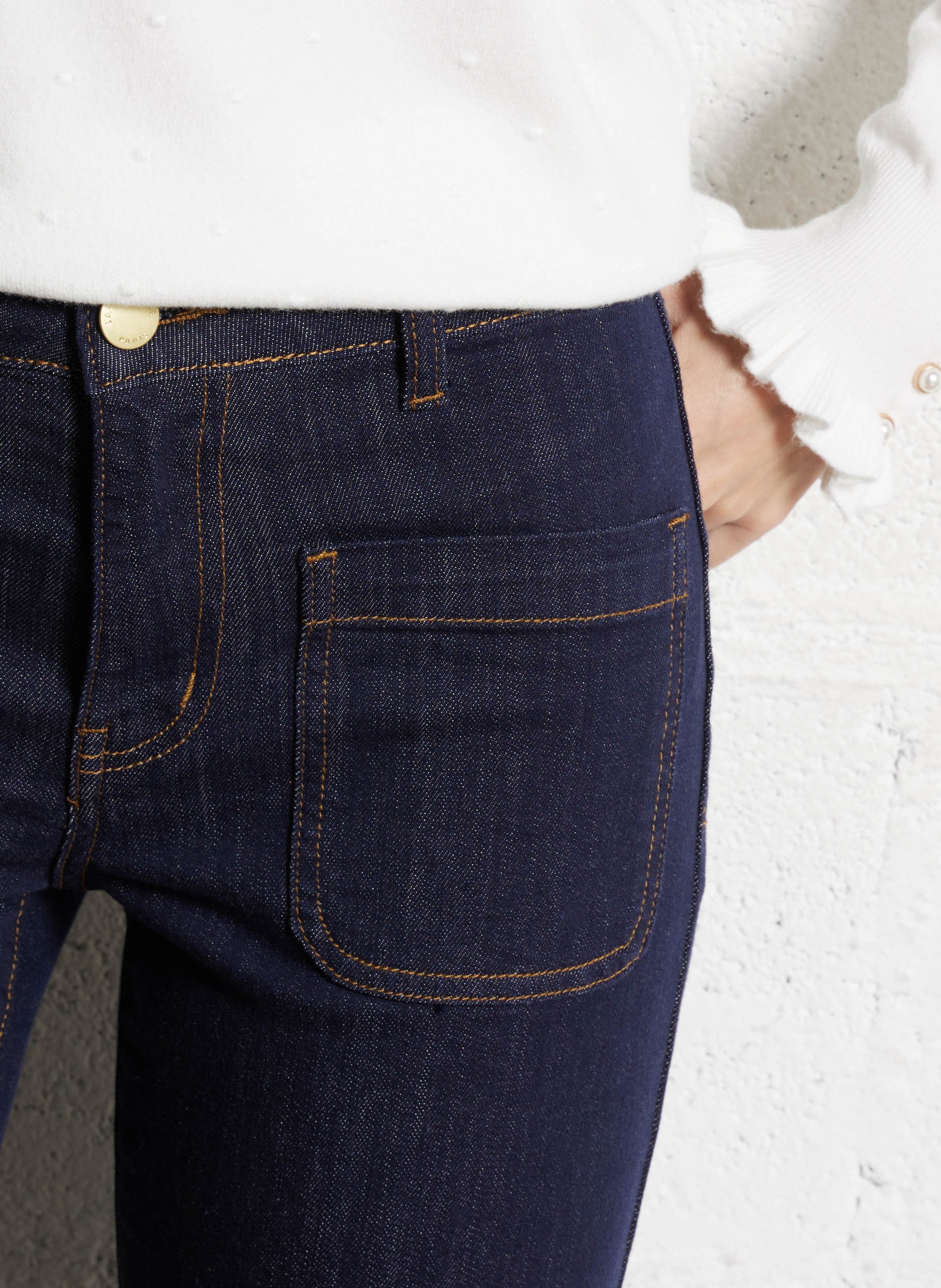 Jean flare en coton mélangé LA PETITE ETOILE Bleu