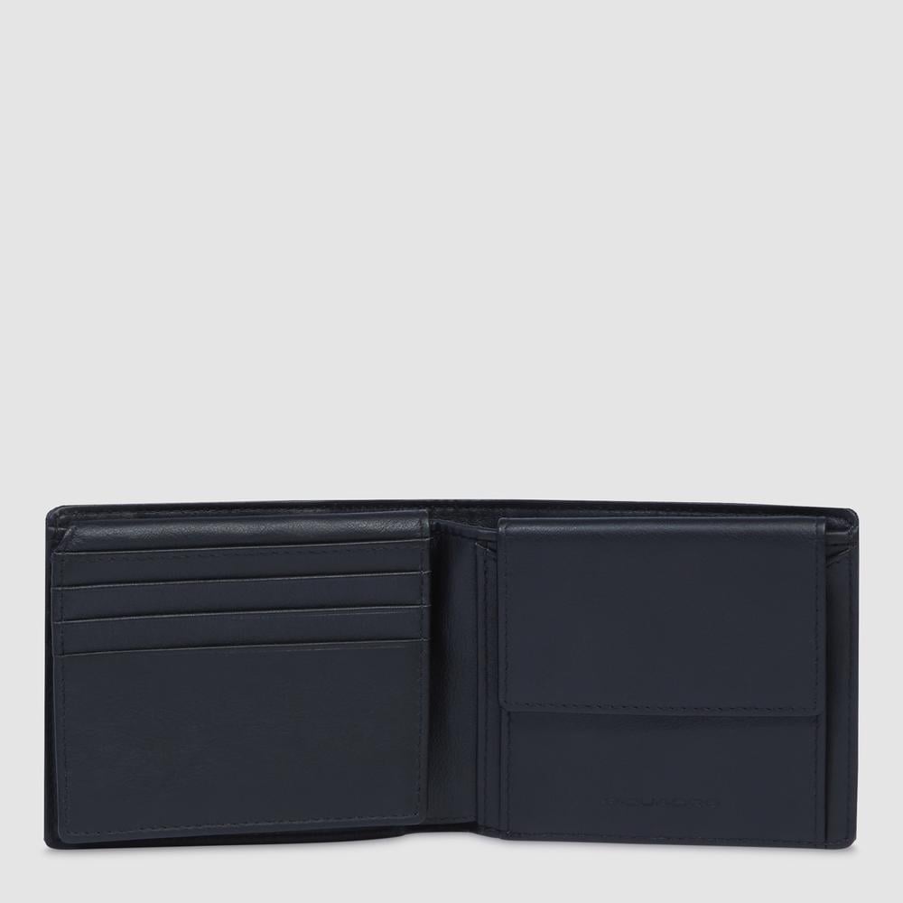 Portefeuille pour homme avec fenêtre d'identification relevable PIQUADRO Black