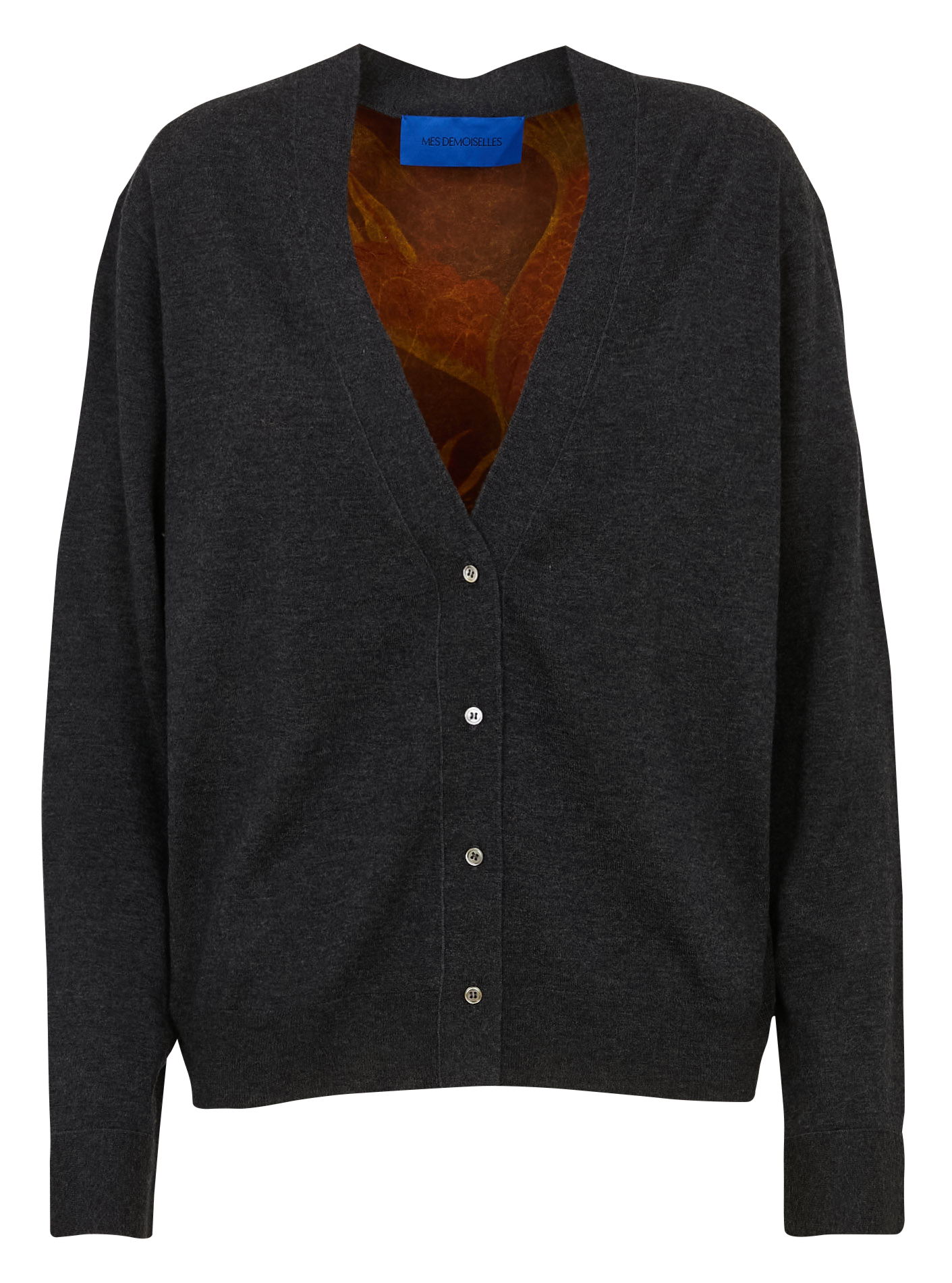 Gilet ajusté col V en laine mélangée MES DEMOISELLES Noir