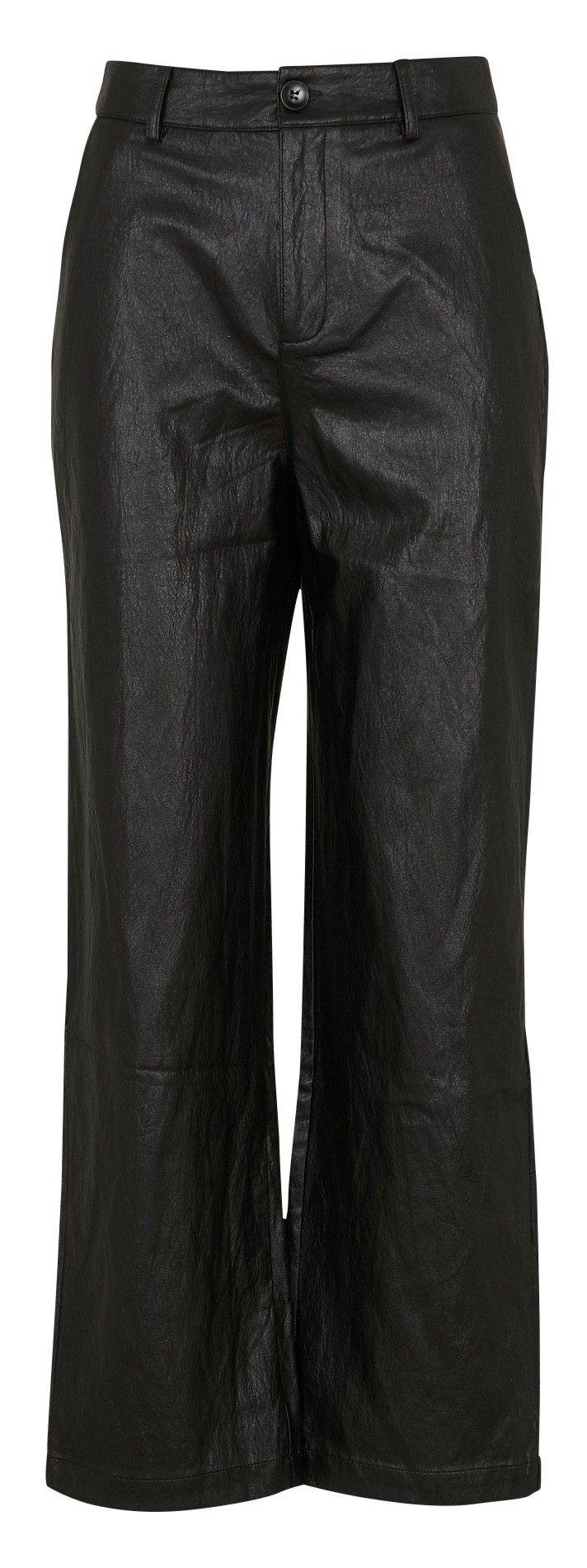 Gerade geschnittene Hose in Leder-Optik THE KORNER Schwarz