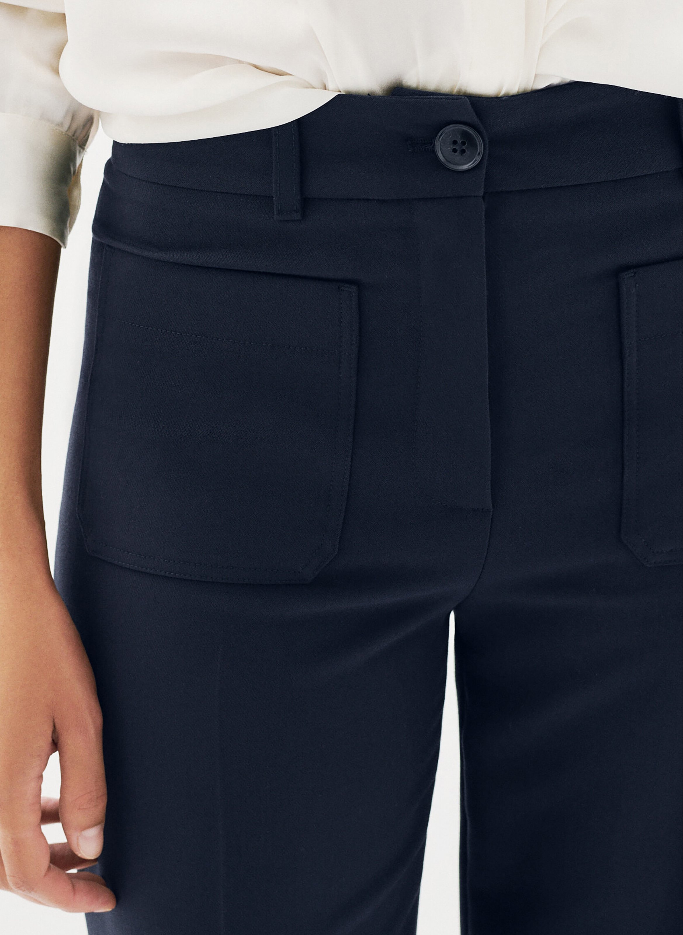 Pantalon large en fibres recyclées mélangées CAROLL Bleu