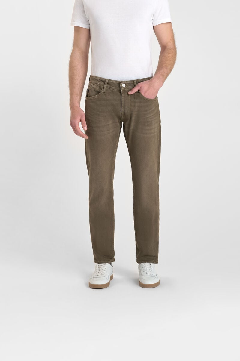 Slim stretch jeans, length 34 LE TEMPS DES CERISES Khaki