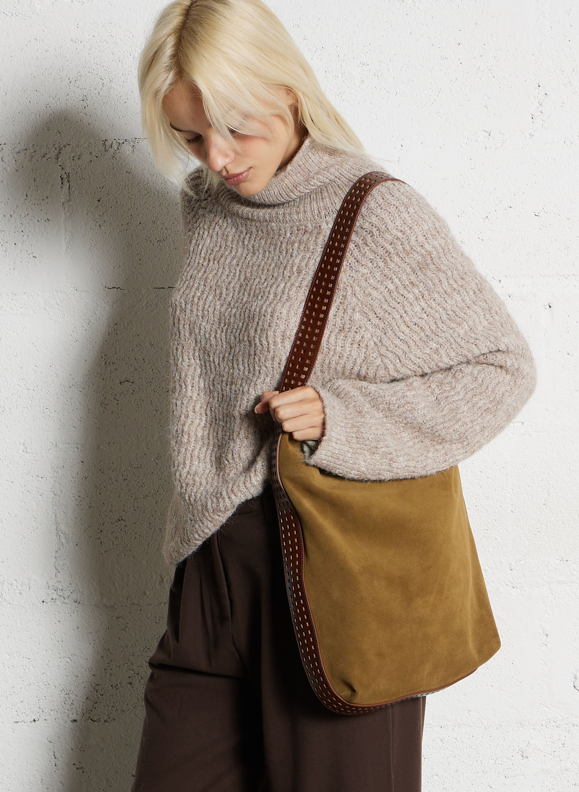 Leder-Umhängetasche HERBERT FRERE SOEUR Braun