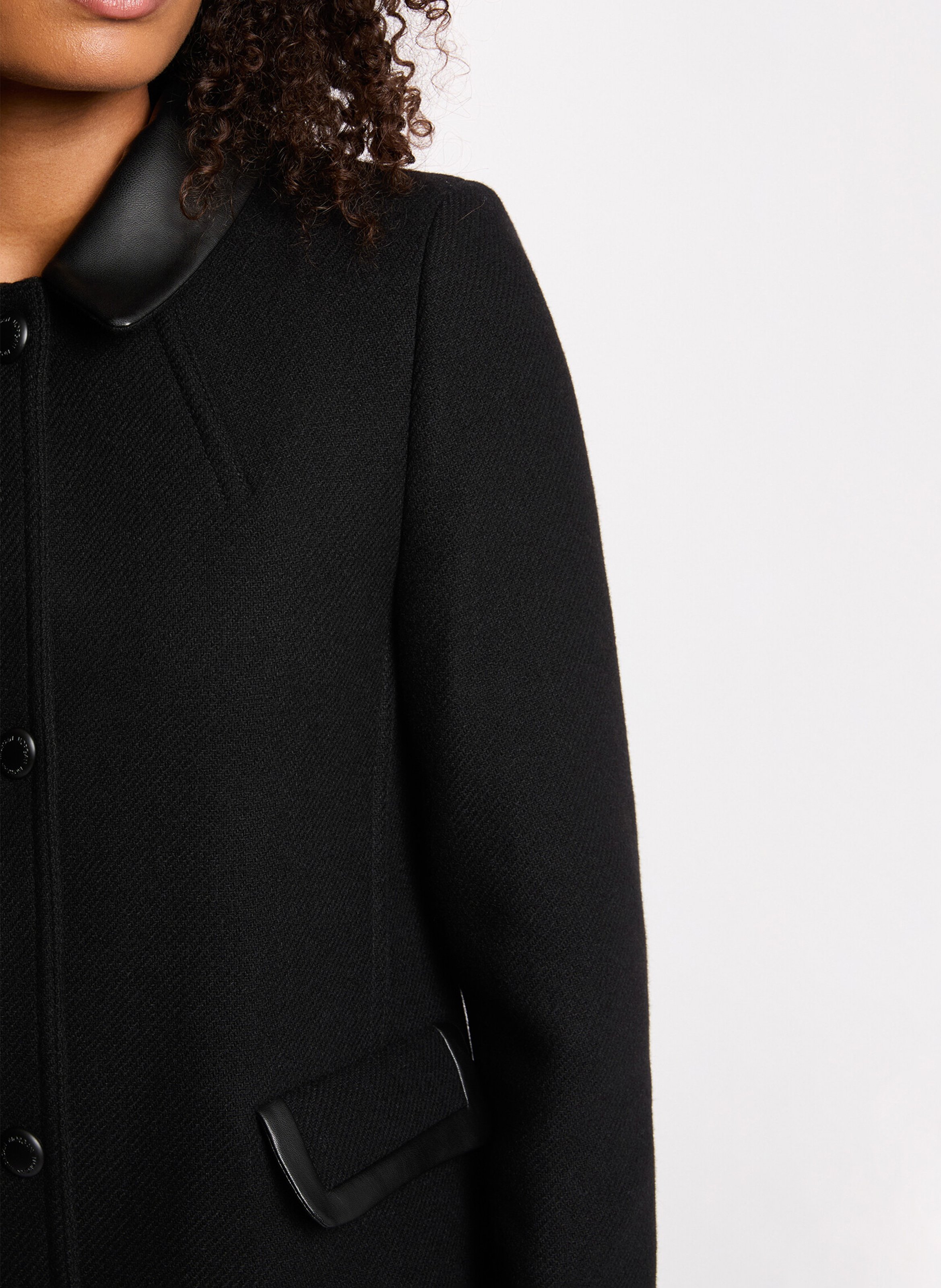 Coat with classic collar MORGAN Black