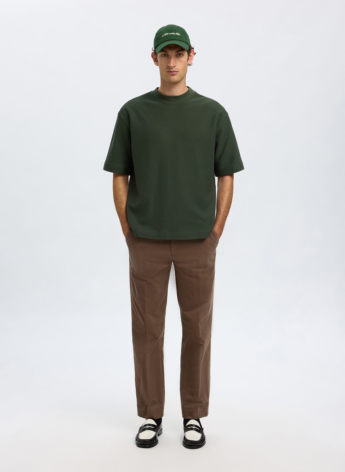 Organic cotton T-shirt SELECTED Green