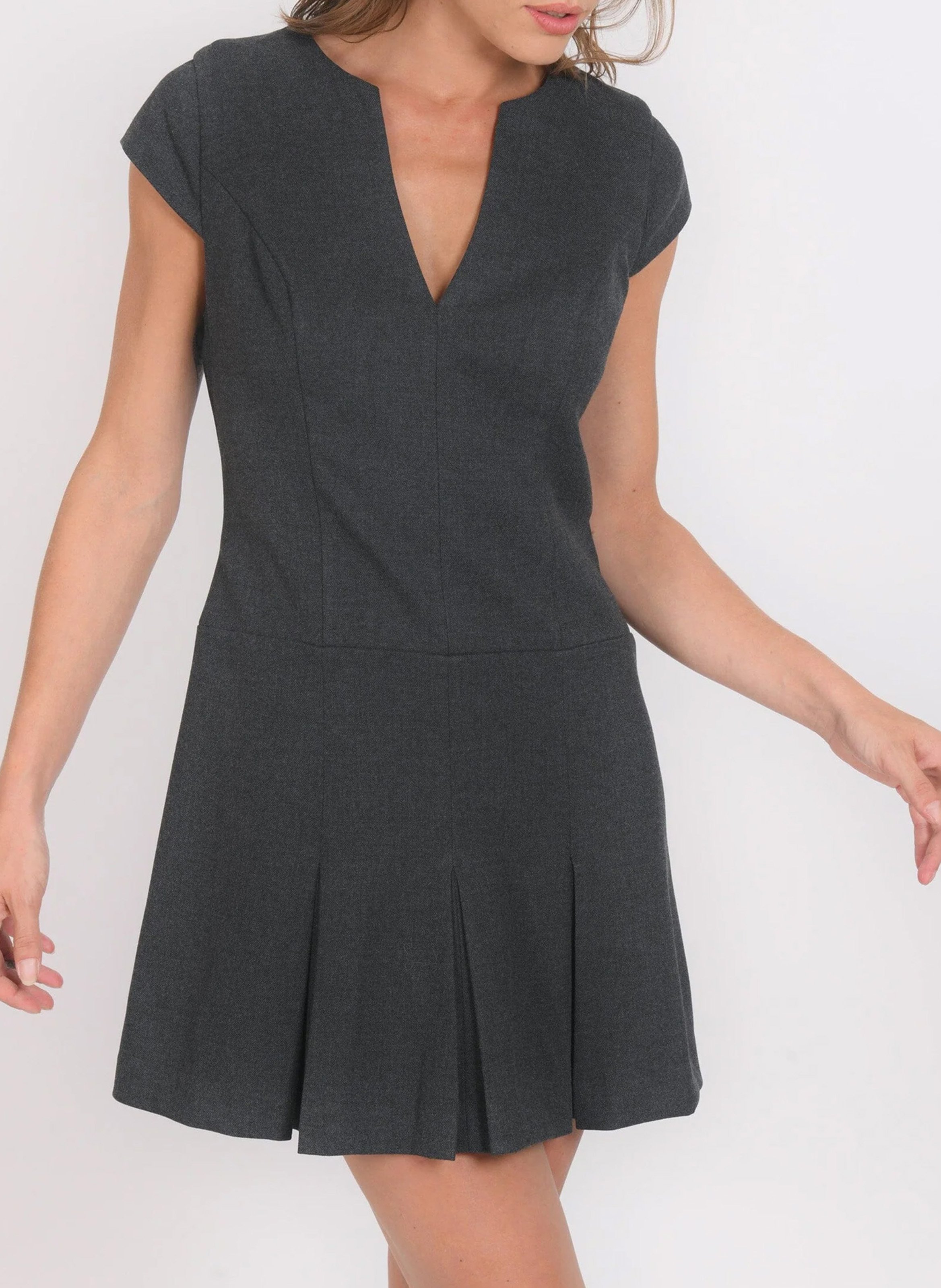 Robe courte col V KOOKAI Gris