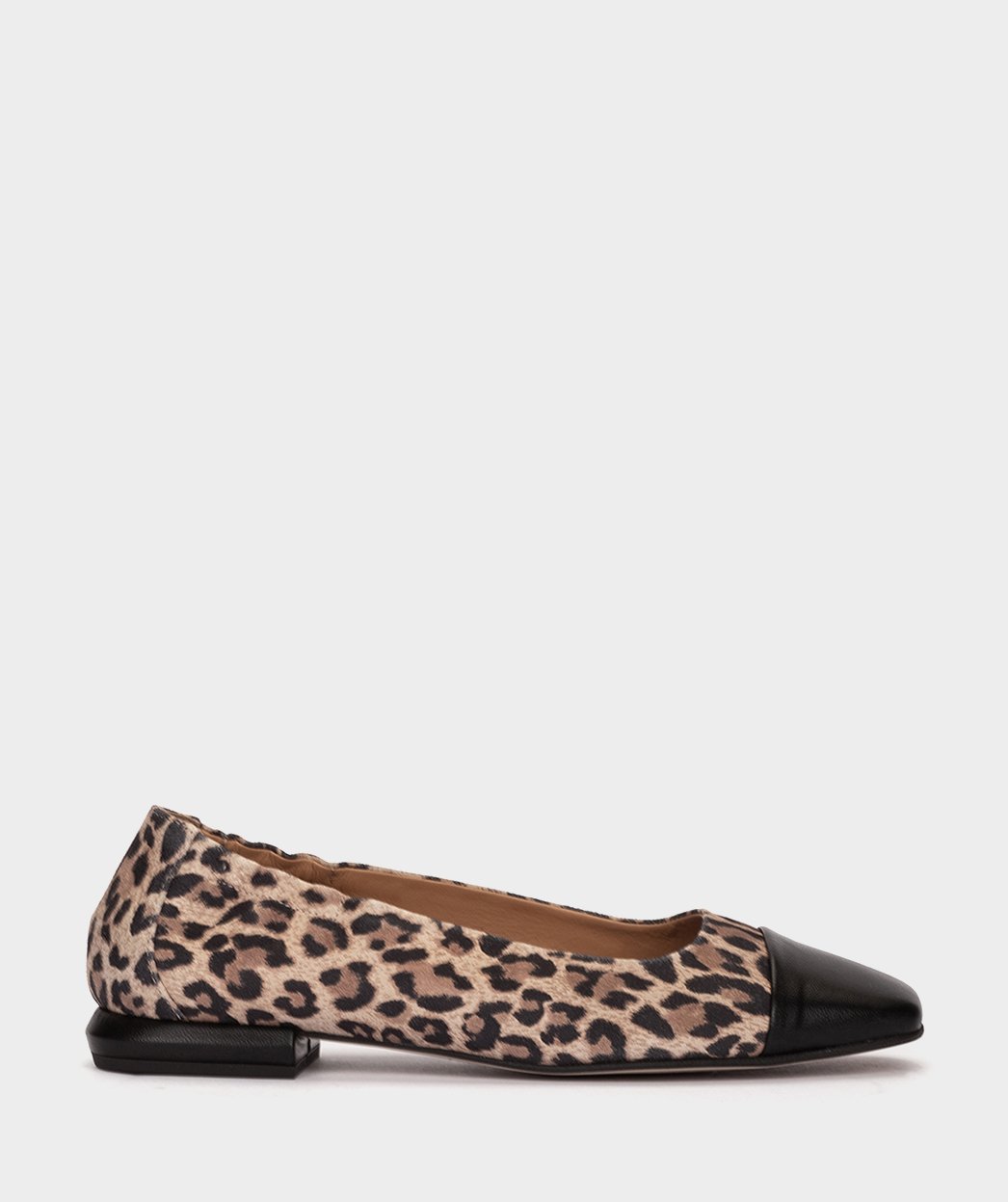 Black leather ballet flats with leopard print PEDRO MIRALLES Brown