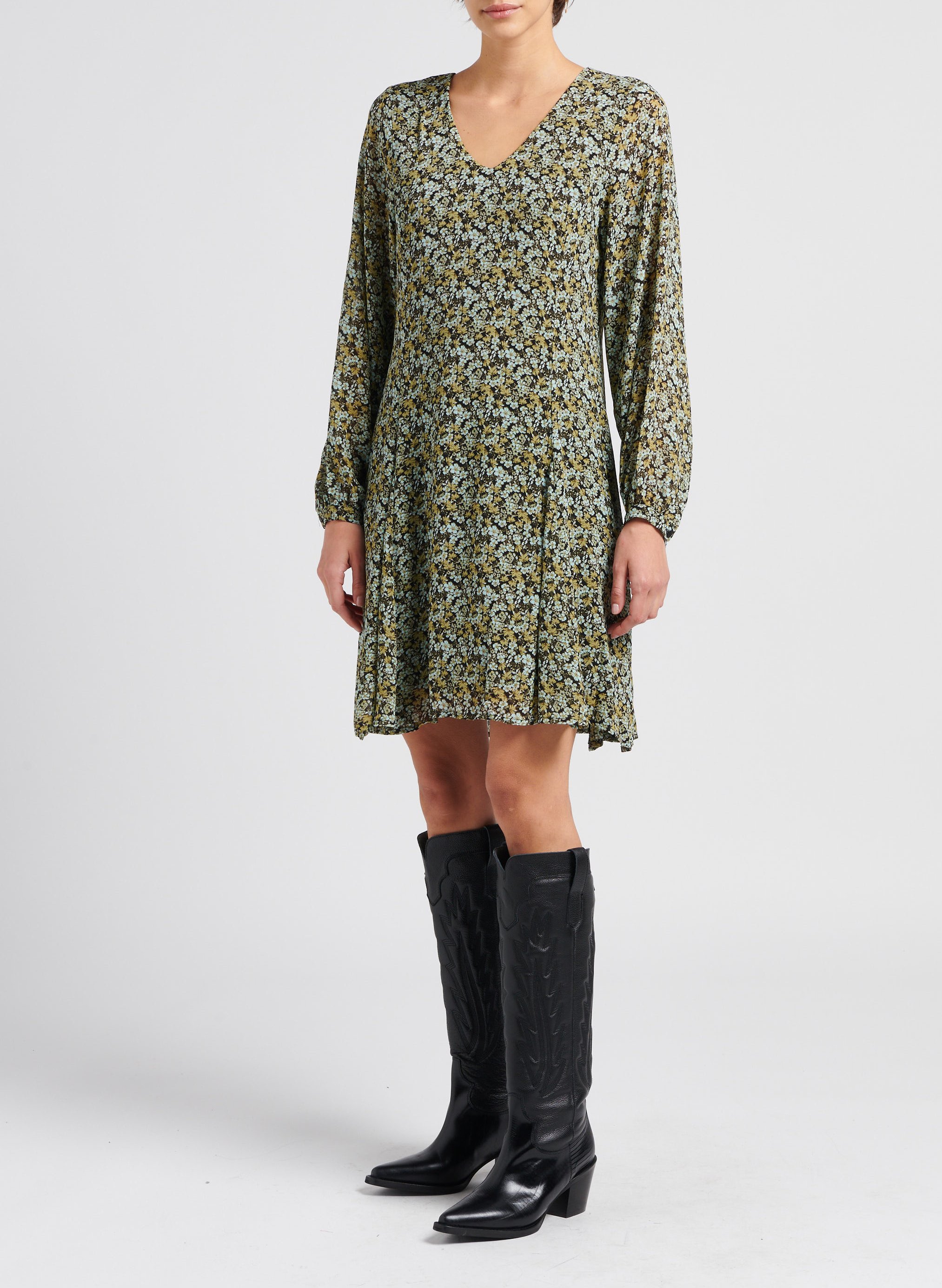 Short A-line dress MOSS COPENHAGEN Green