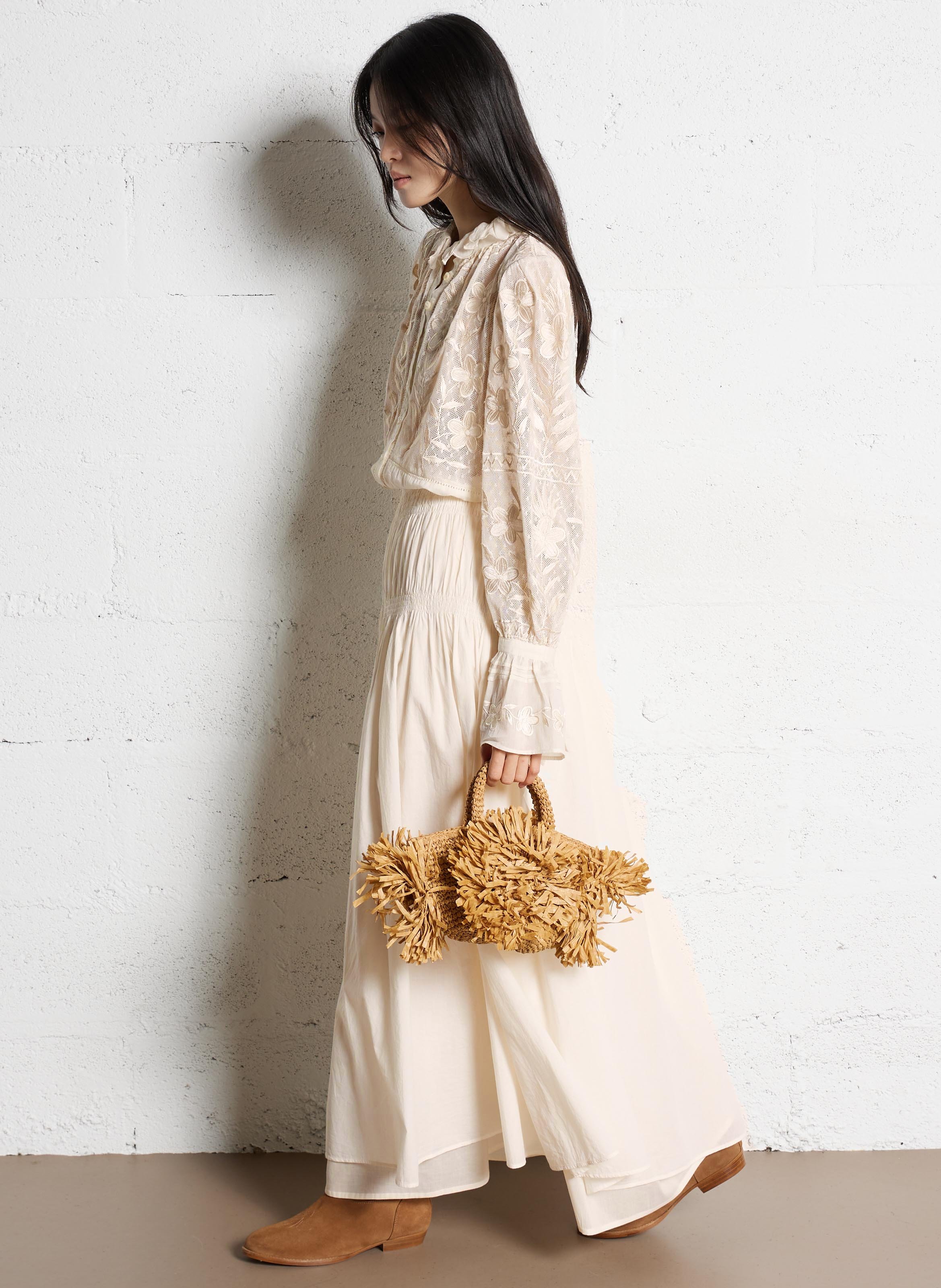 Sac cabas en raphia ANTIK BATIK Beige