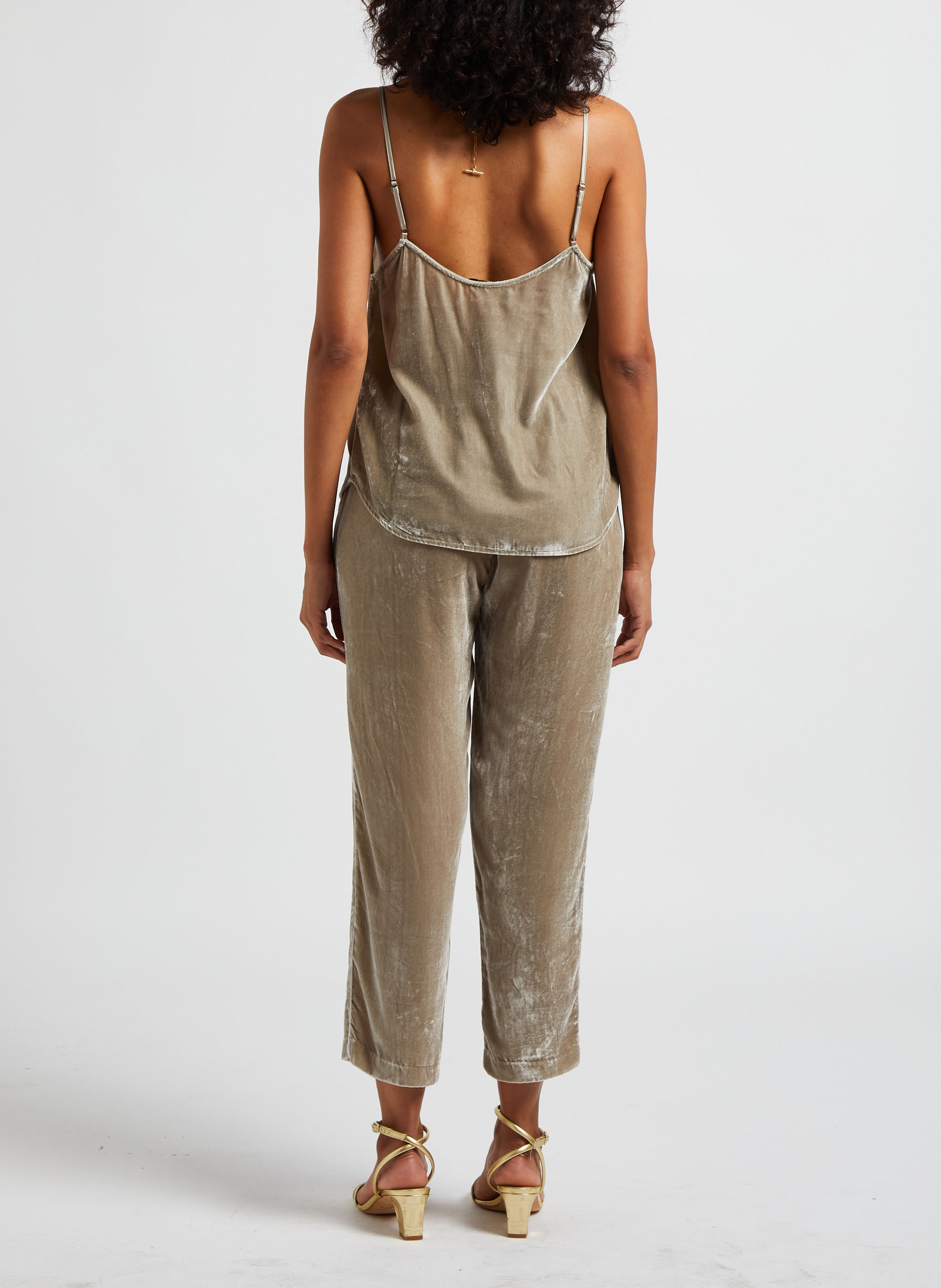 Gerade geschnittene Samthose MES DEMOISELLES Grau