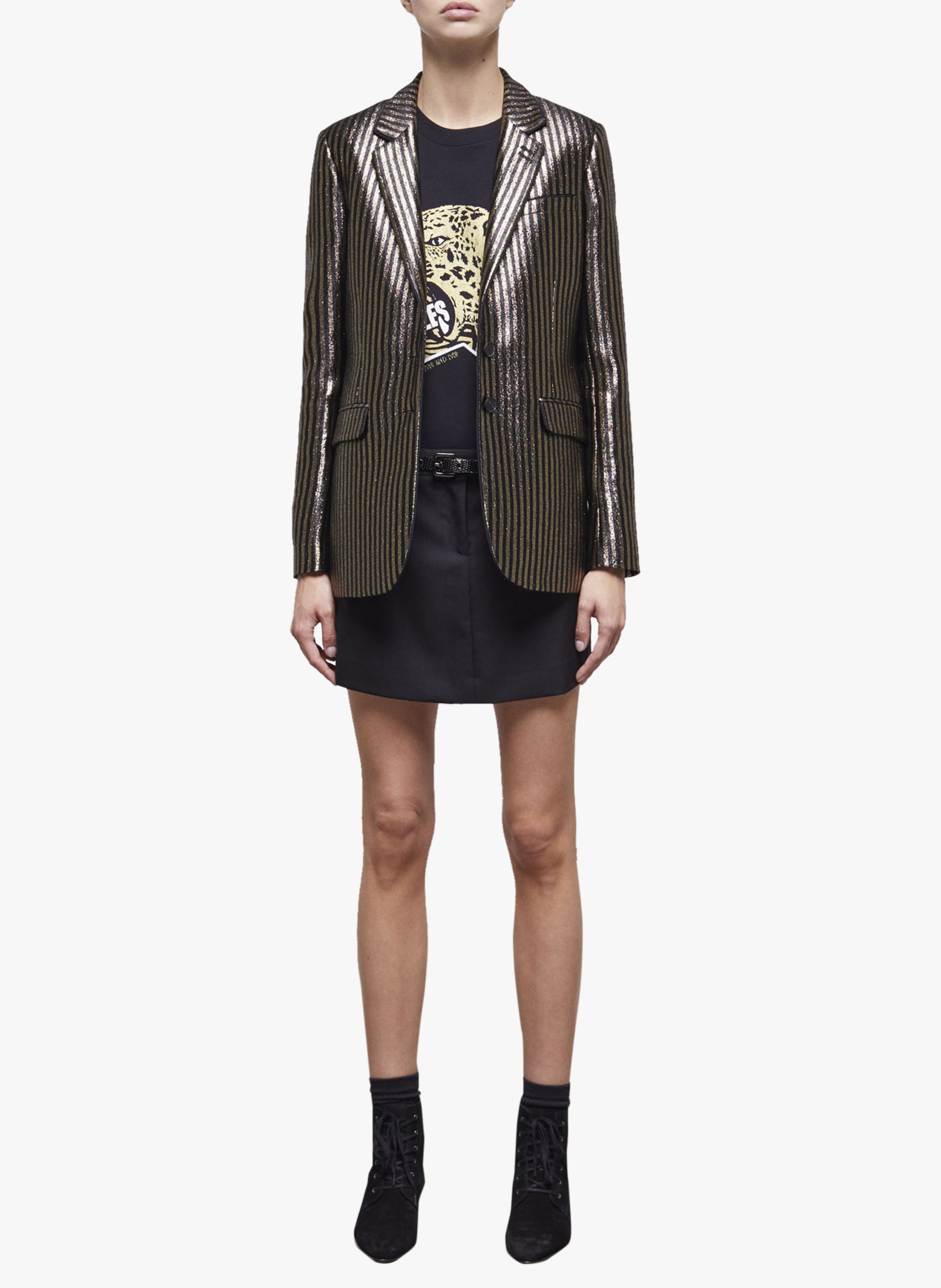 Veste de tailleur à rayures en coton mélangé  THE KOOPLES Noir