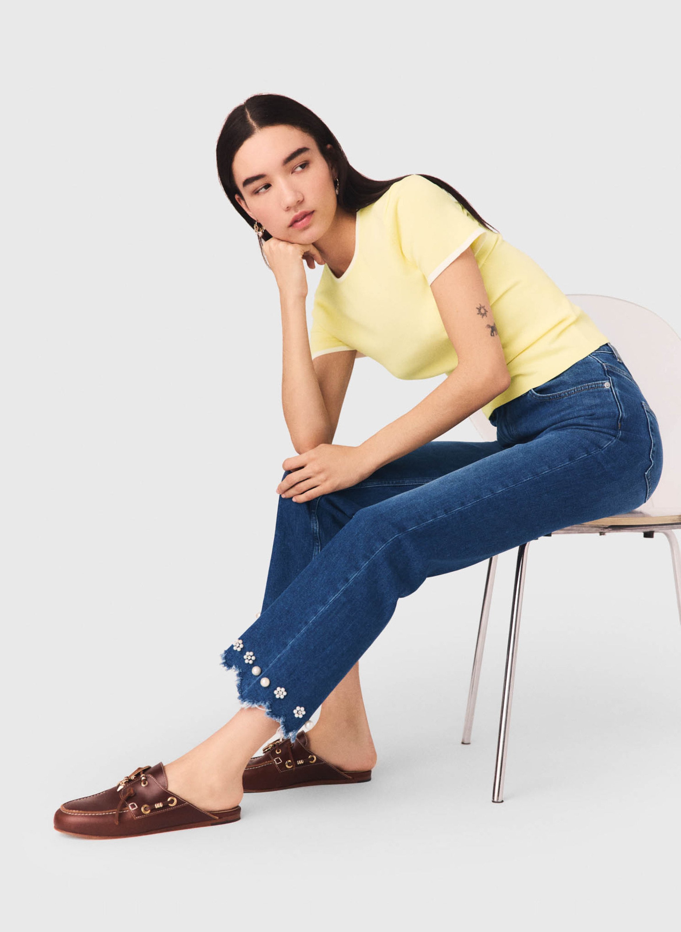 Vaquero recto de mezcla de algodón MAJE Azul