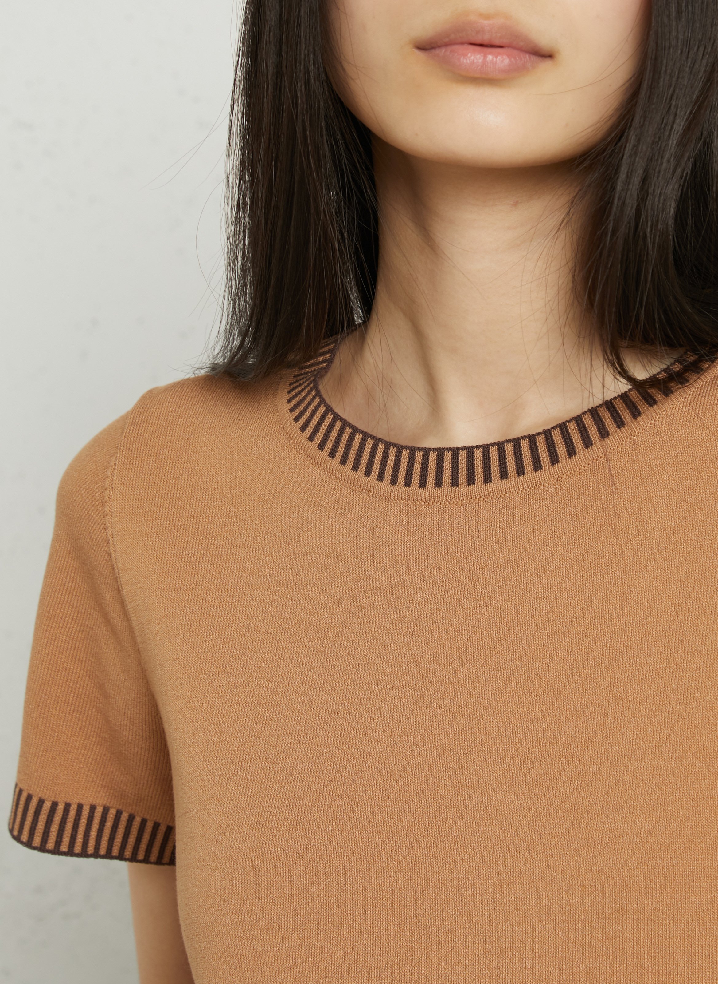 Pull droit col rond LA PETITE ETOILE Marron