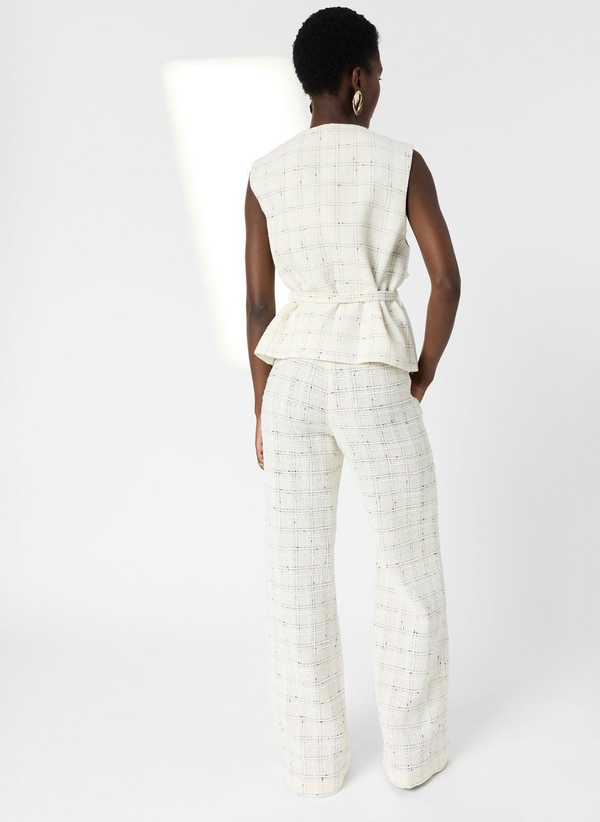 High-waisted straight tweed pants GERARD DAREL Beige