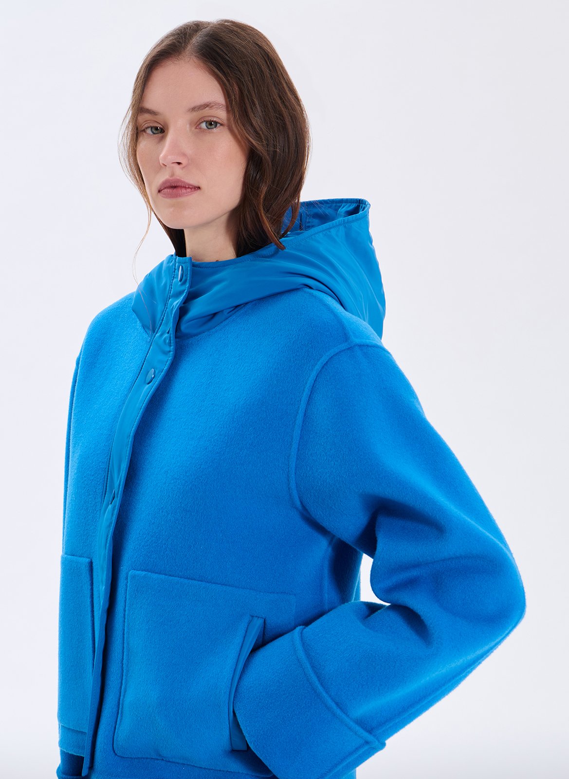 Wollmix-Jacke mit Stehkragen ZAPA Blau