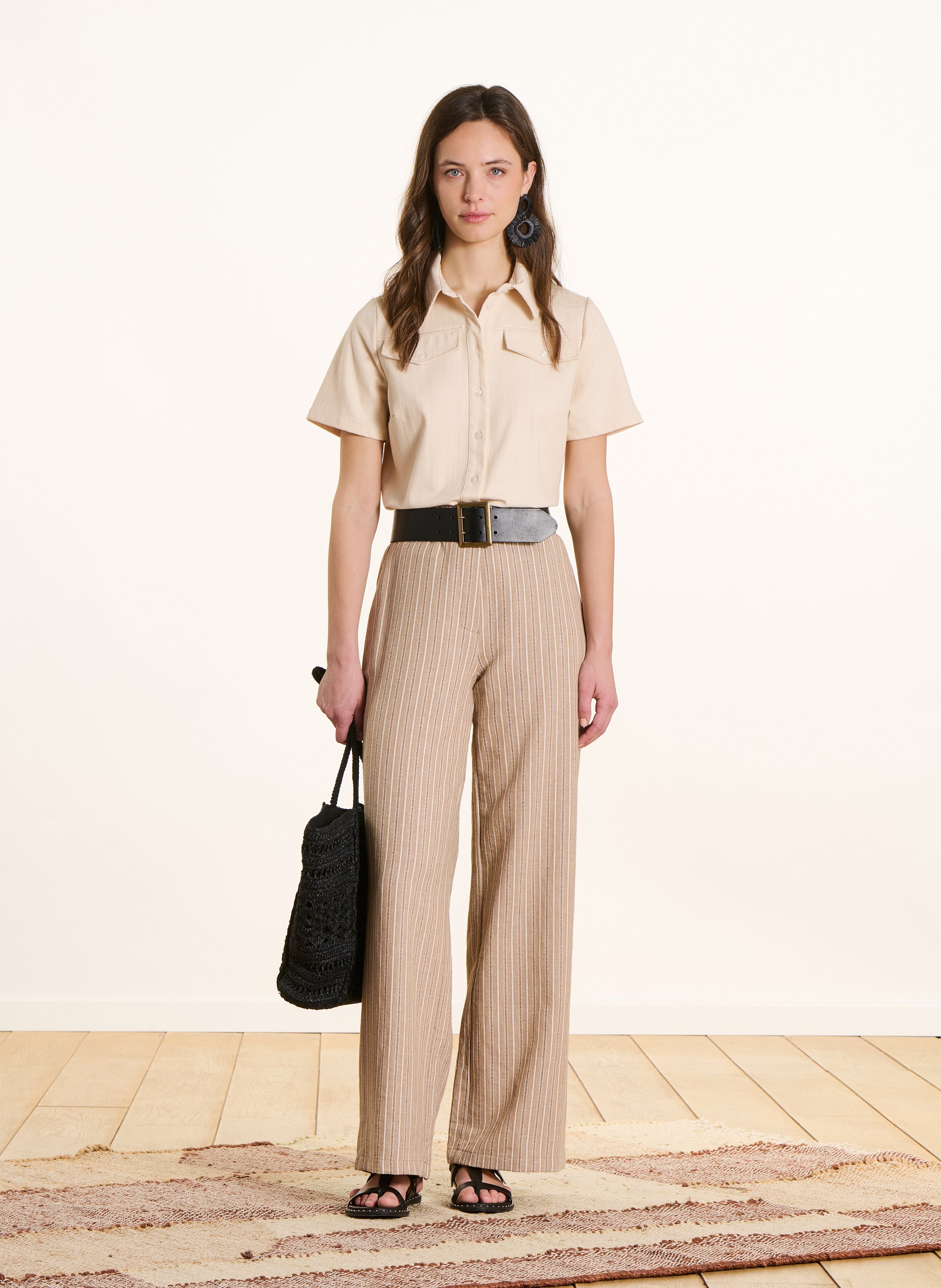 Straight blouse in blended cotton LA FEE MARABOUTEE White