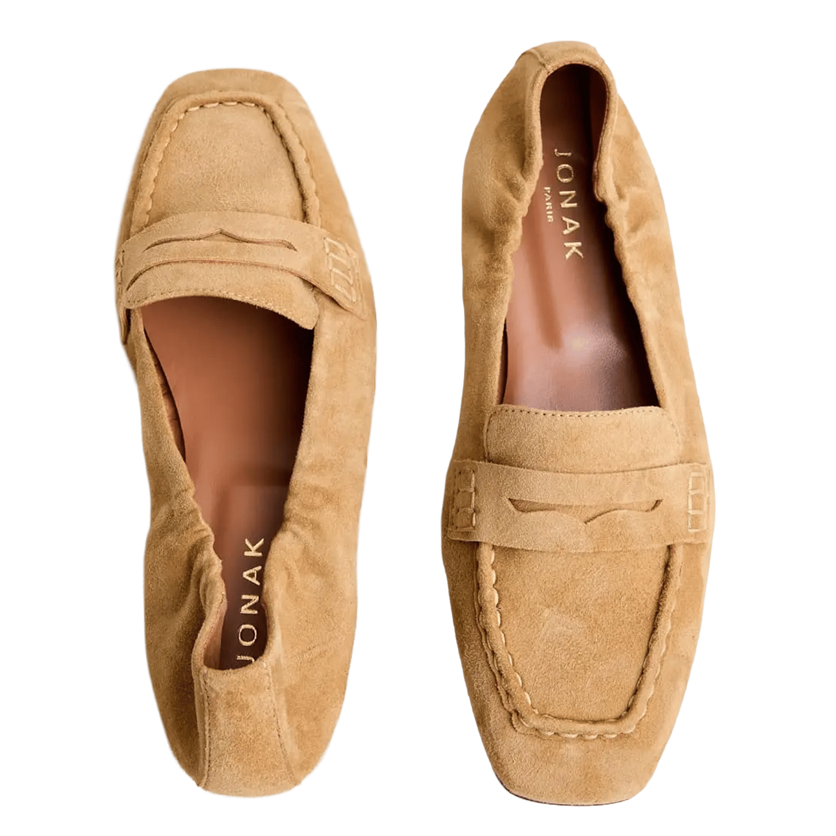 Mocassins unies en cuir velours JONAK Marron