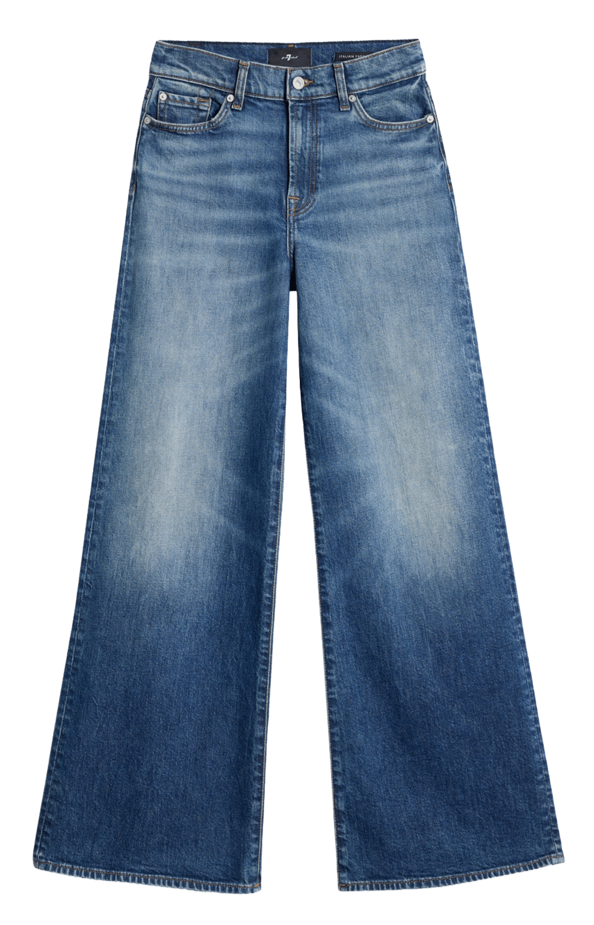 Weite High Waist Jeans in Stone-Washed-Optik 7 FOR ALL MANKIND Blau