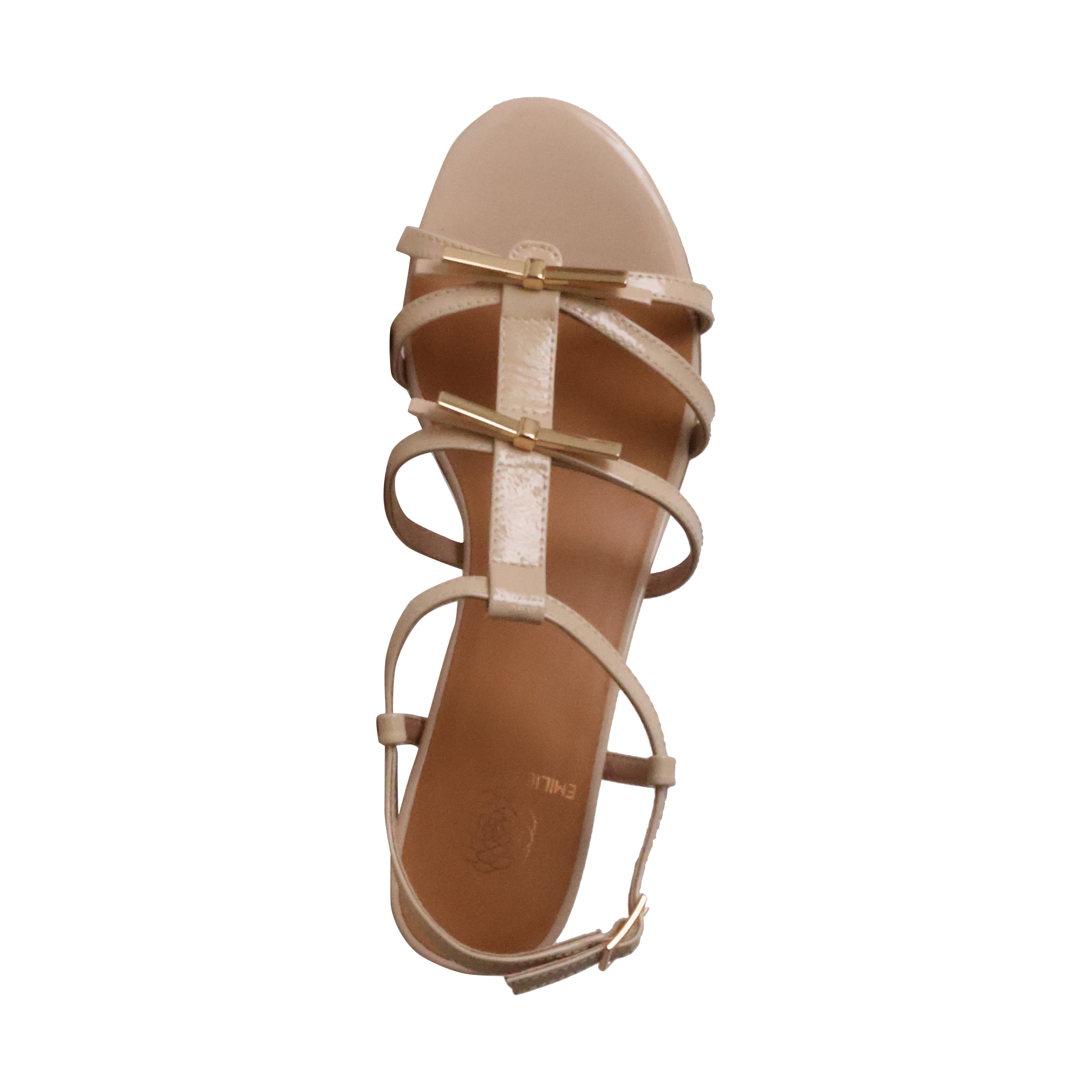 Nelia leather heel sandals EMILIE KARSTON Beige