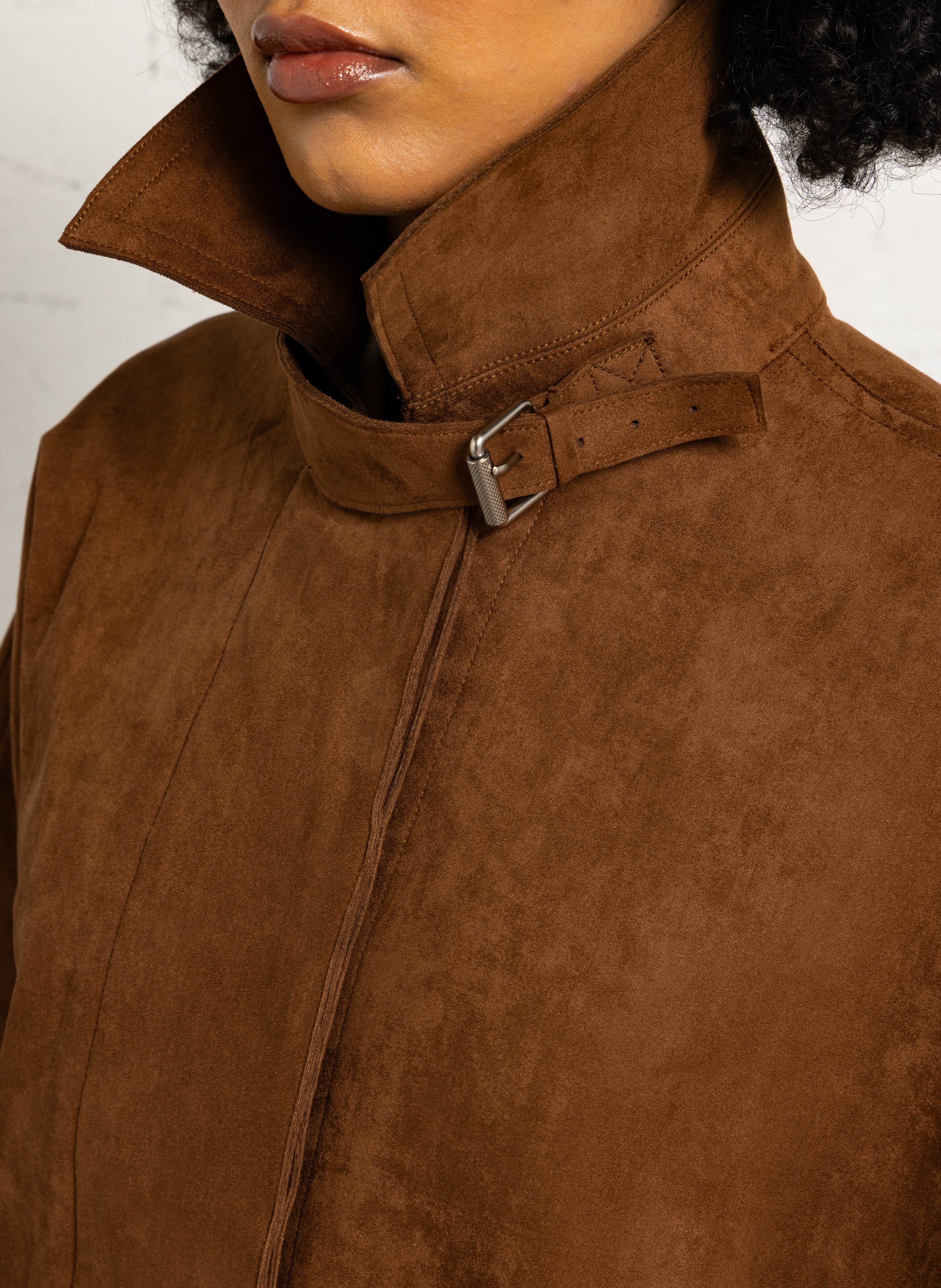 Oversized suede coat  SUNCOO Brown