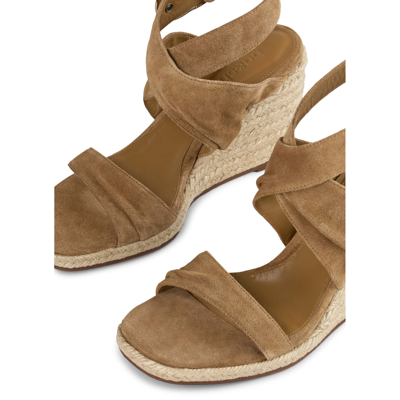 Sandales espadrilles en cuir velours BA&SH Beige