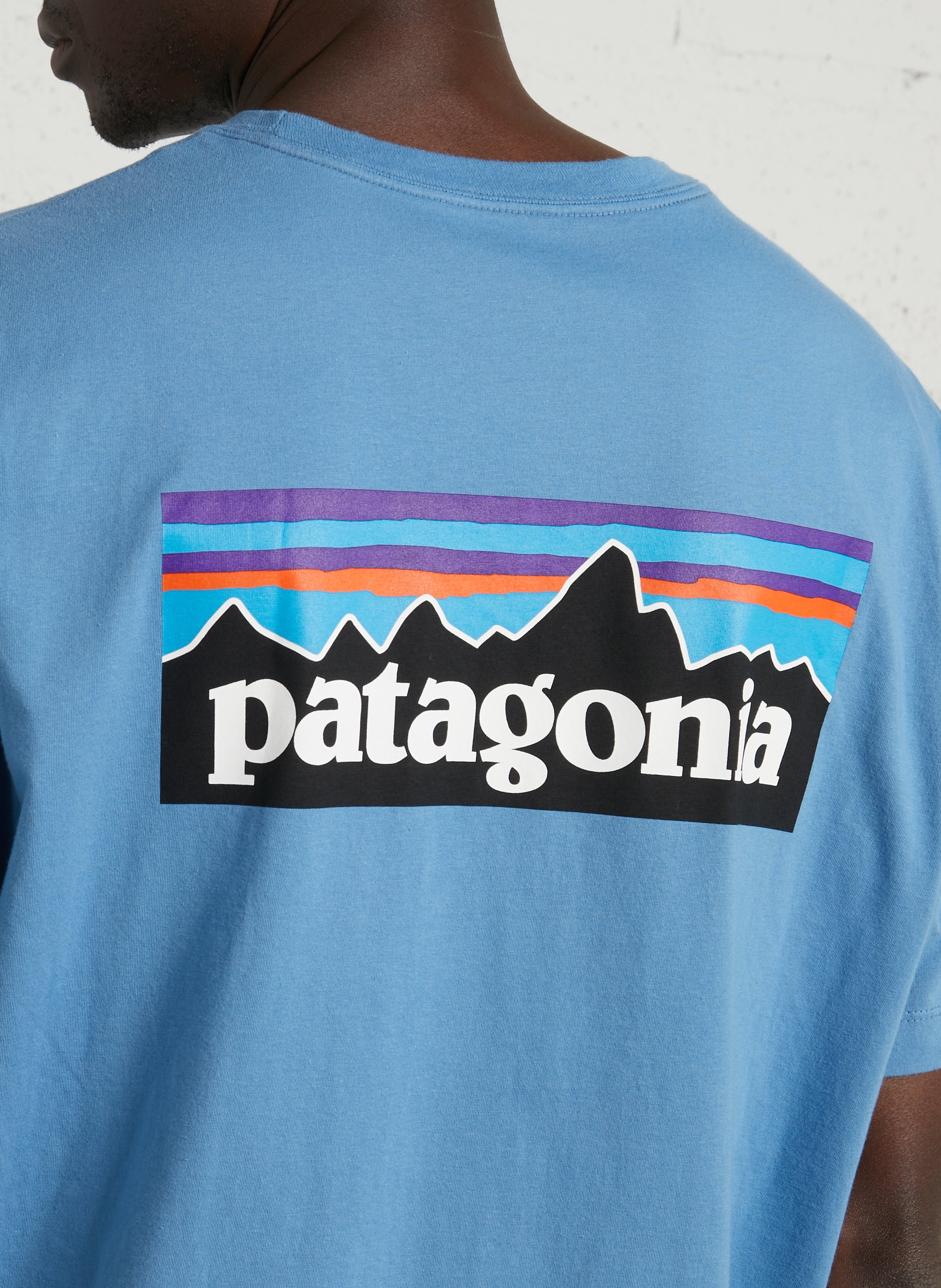 Tee-shirt oversize col rond en coton bio sérigraphié PATAGONIA Bleu