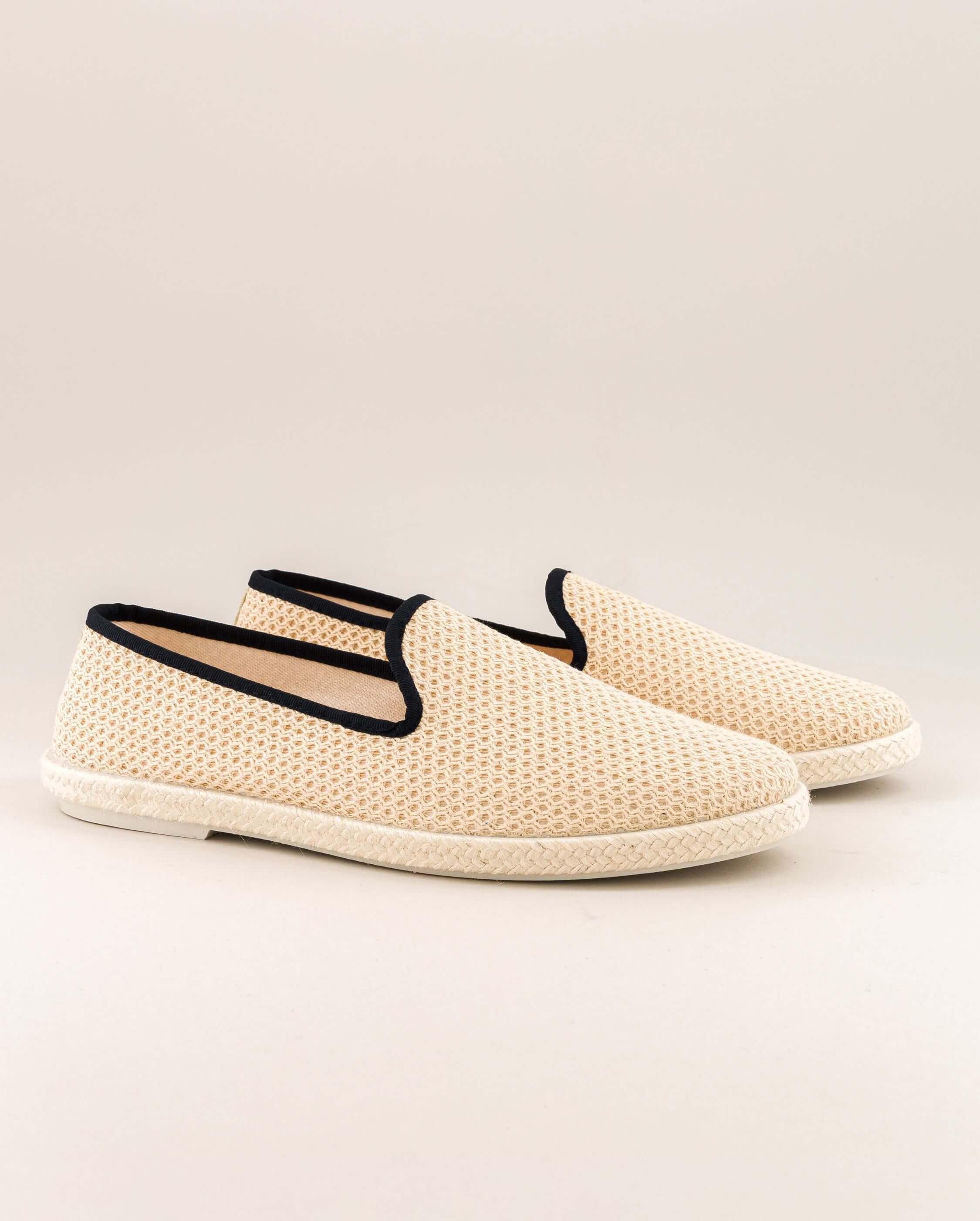 Men's espadrille CENITZ, beige navy mesh ANGARDE Beige