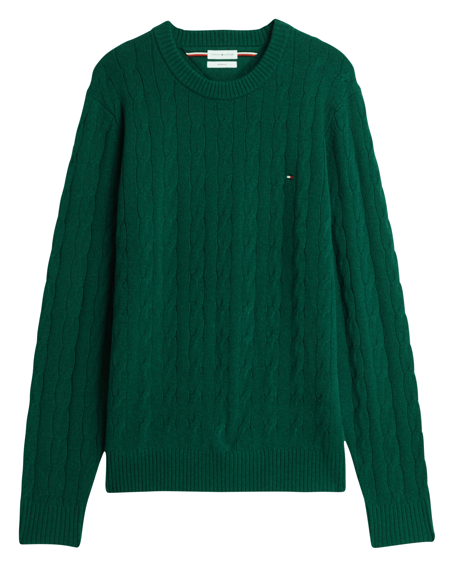 Pull col rond tressé en laine TOMMY HILFIGER