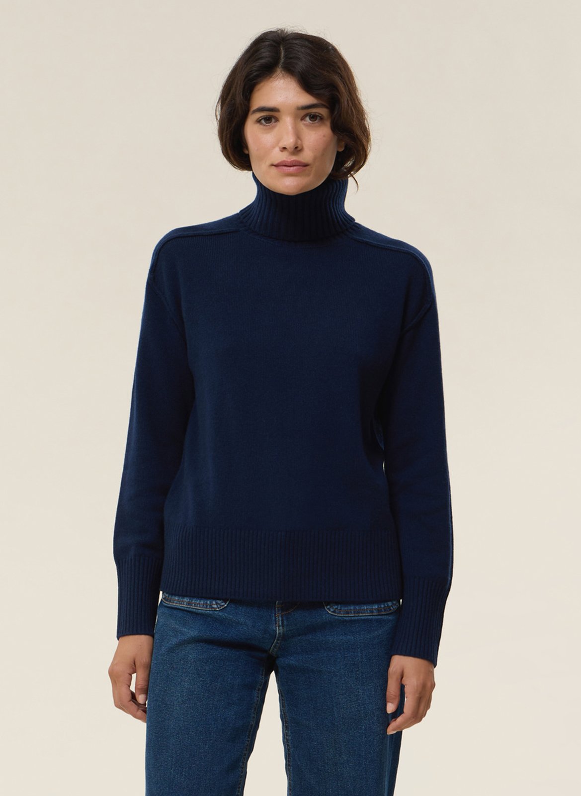 High-neck cashmere sweater HIRCUS Blue