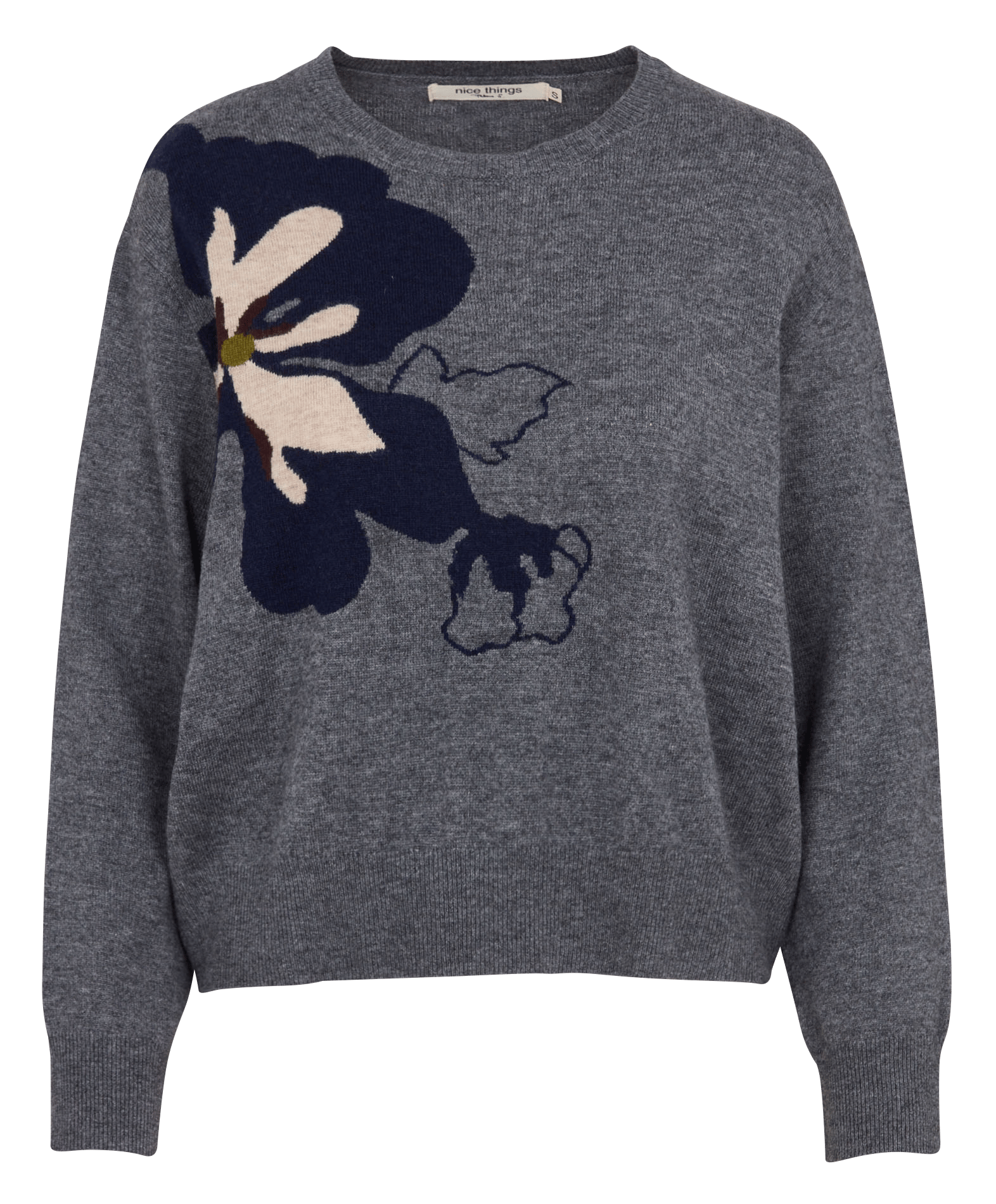 Pull droit col rond en maille imprimée NICE THINGS