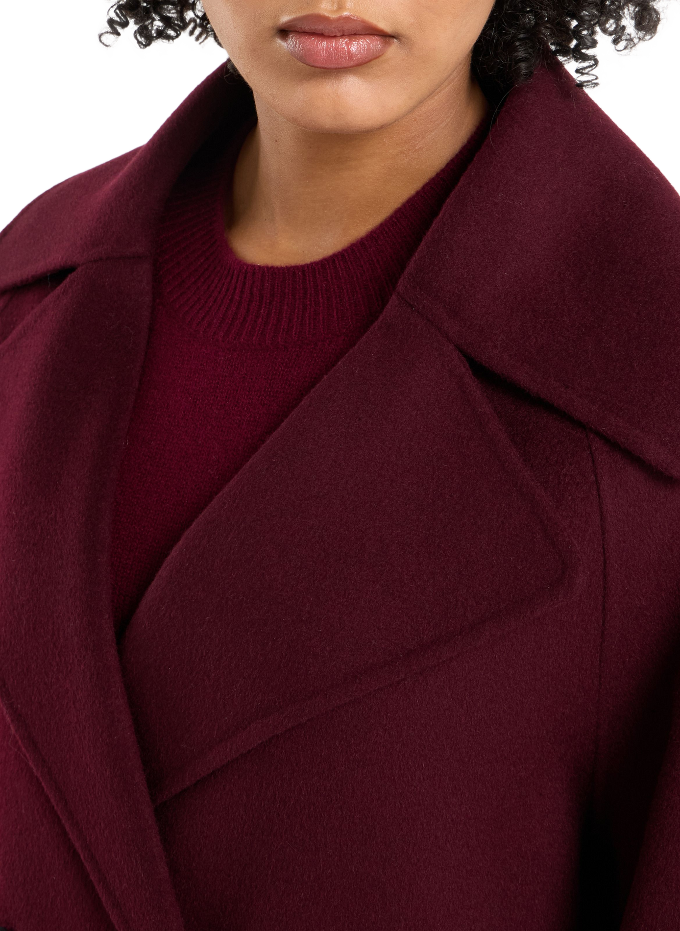 Oversized short coat in blended wool wabana SAISON 1865 Red