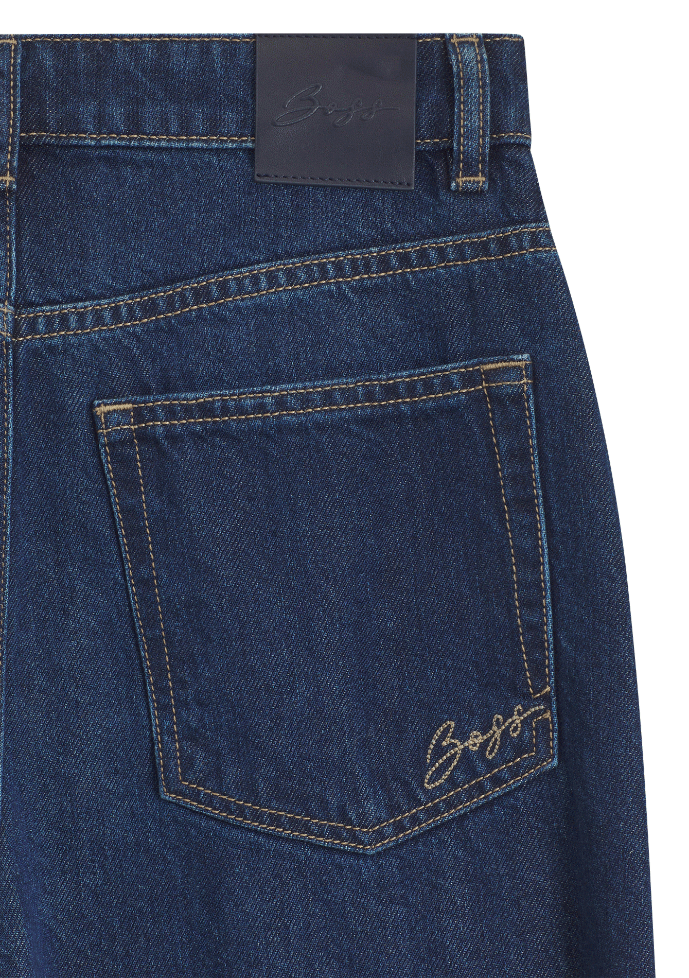 Cotton-blend straight-leg jeans BOSS Blue