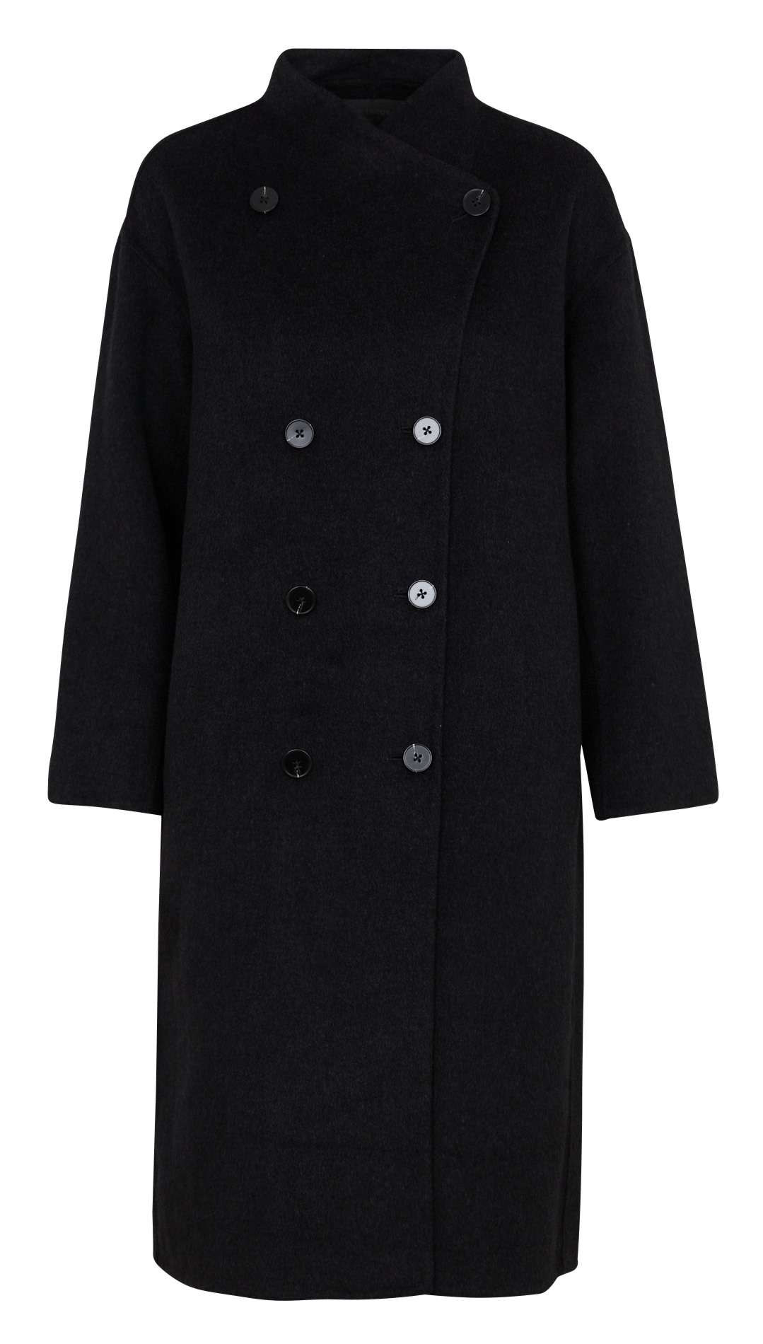 Manteau ample col montant en laine mélangée NICE THINGS Gris