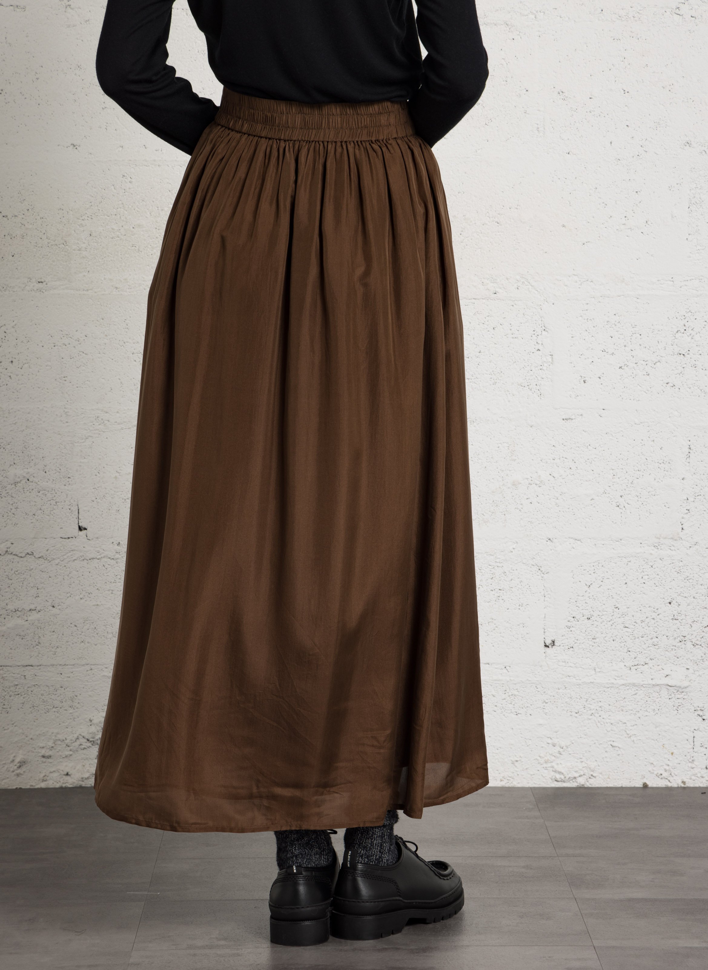 Long printed cotton skirt BELLEPIECE Brown
