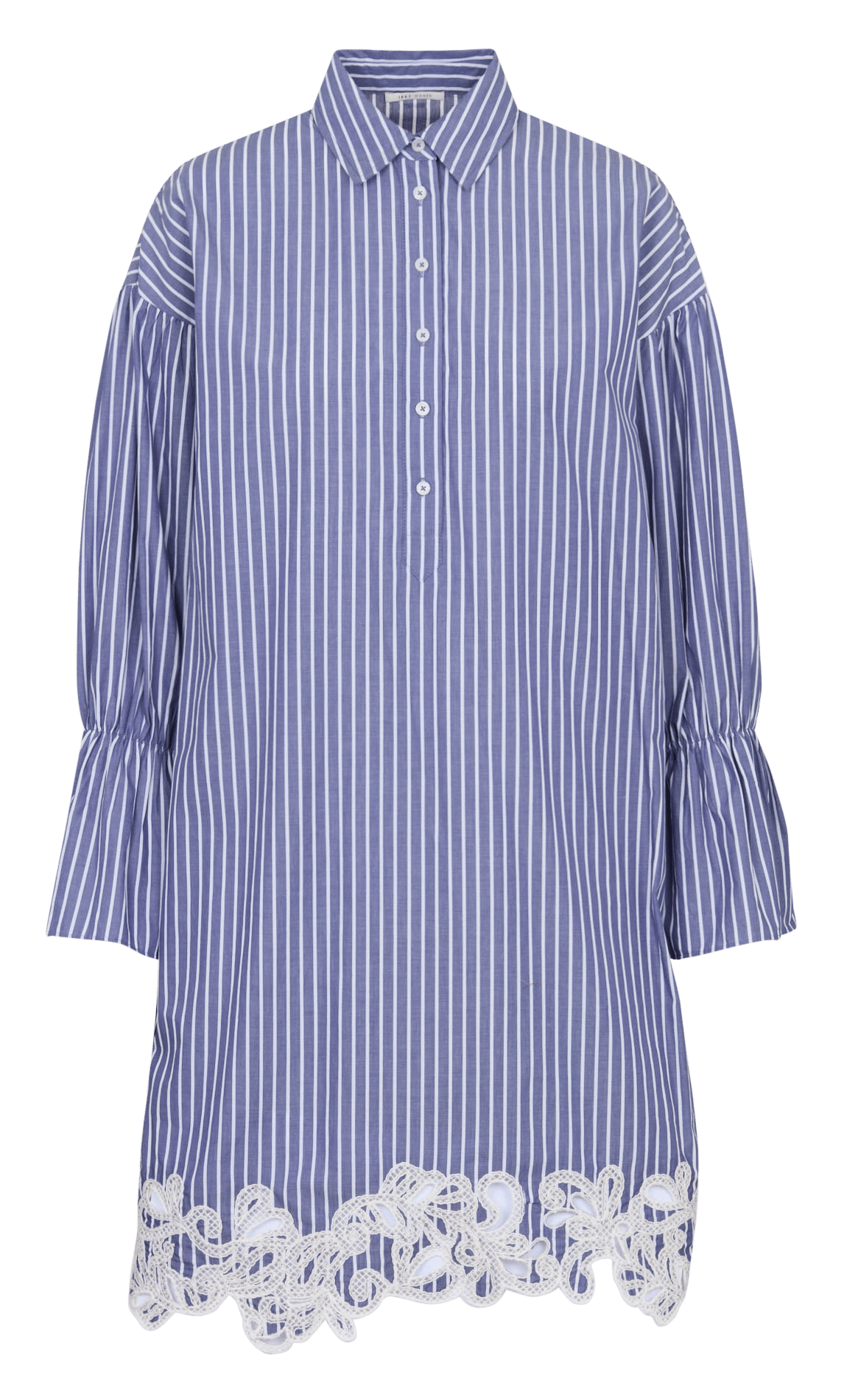 Robe midi à rayures en coton IKKS Bleu
