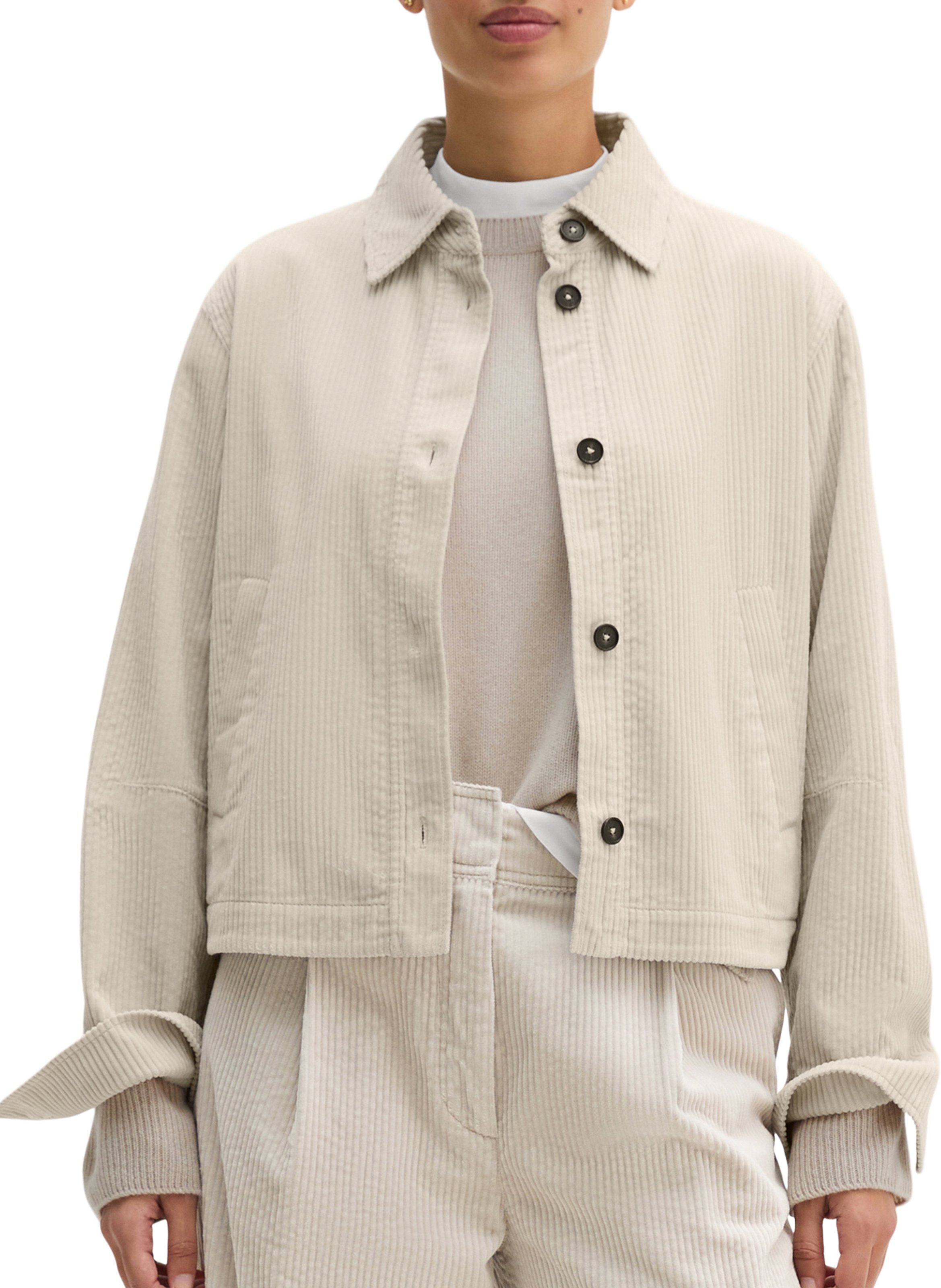 Veste droite côtelée en coton MARC O'POLO Beige