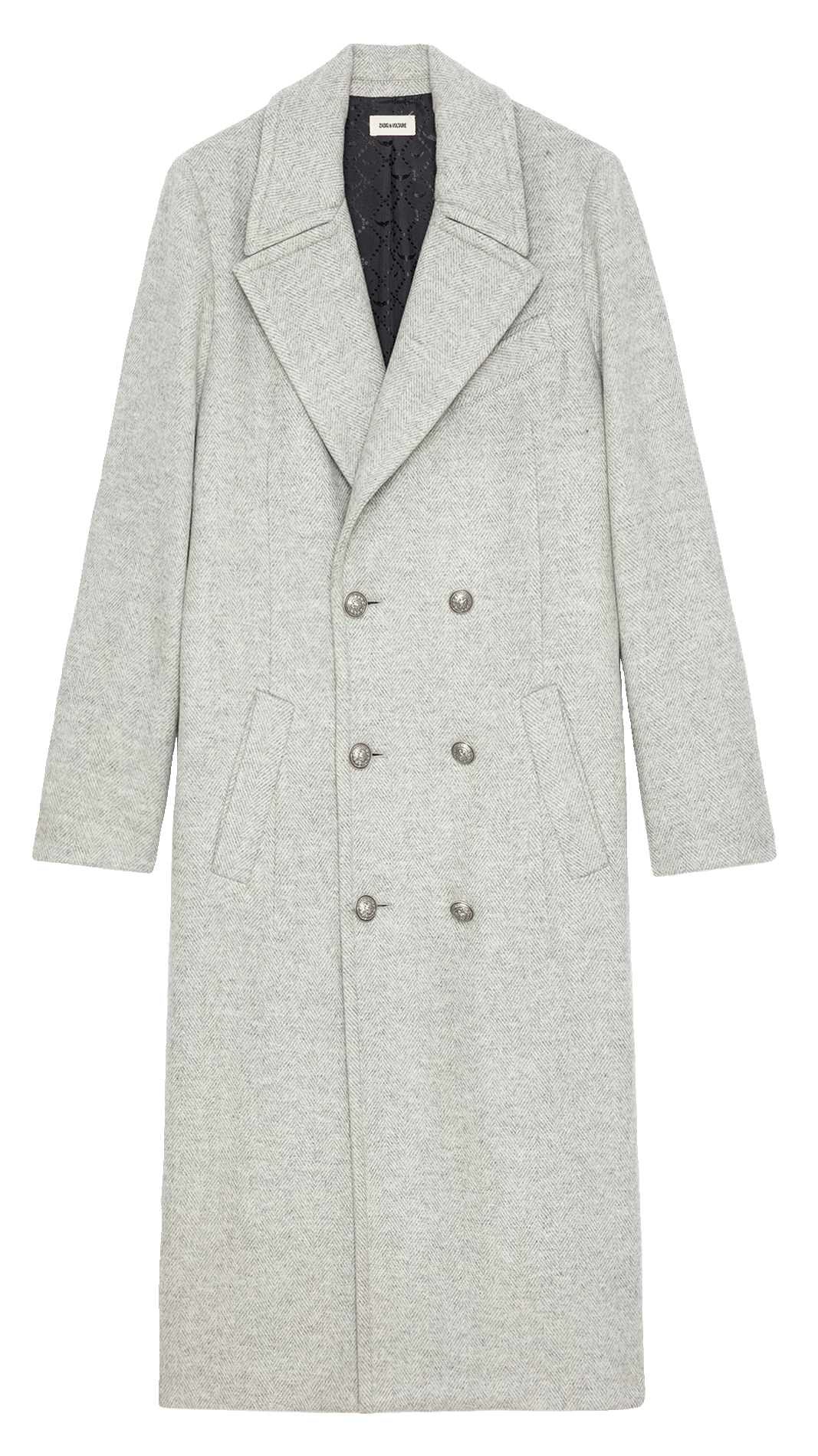 Manteau col tailleur droit en laine recyclée mélangée ZADIG&VOLTAIRE Gris
