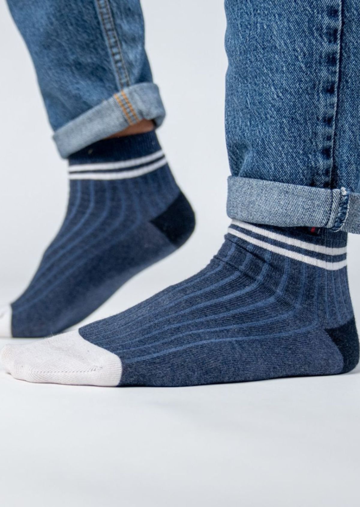 Mid-high combed cotton socks BILLYBELT Blue