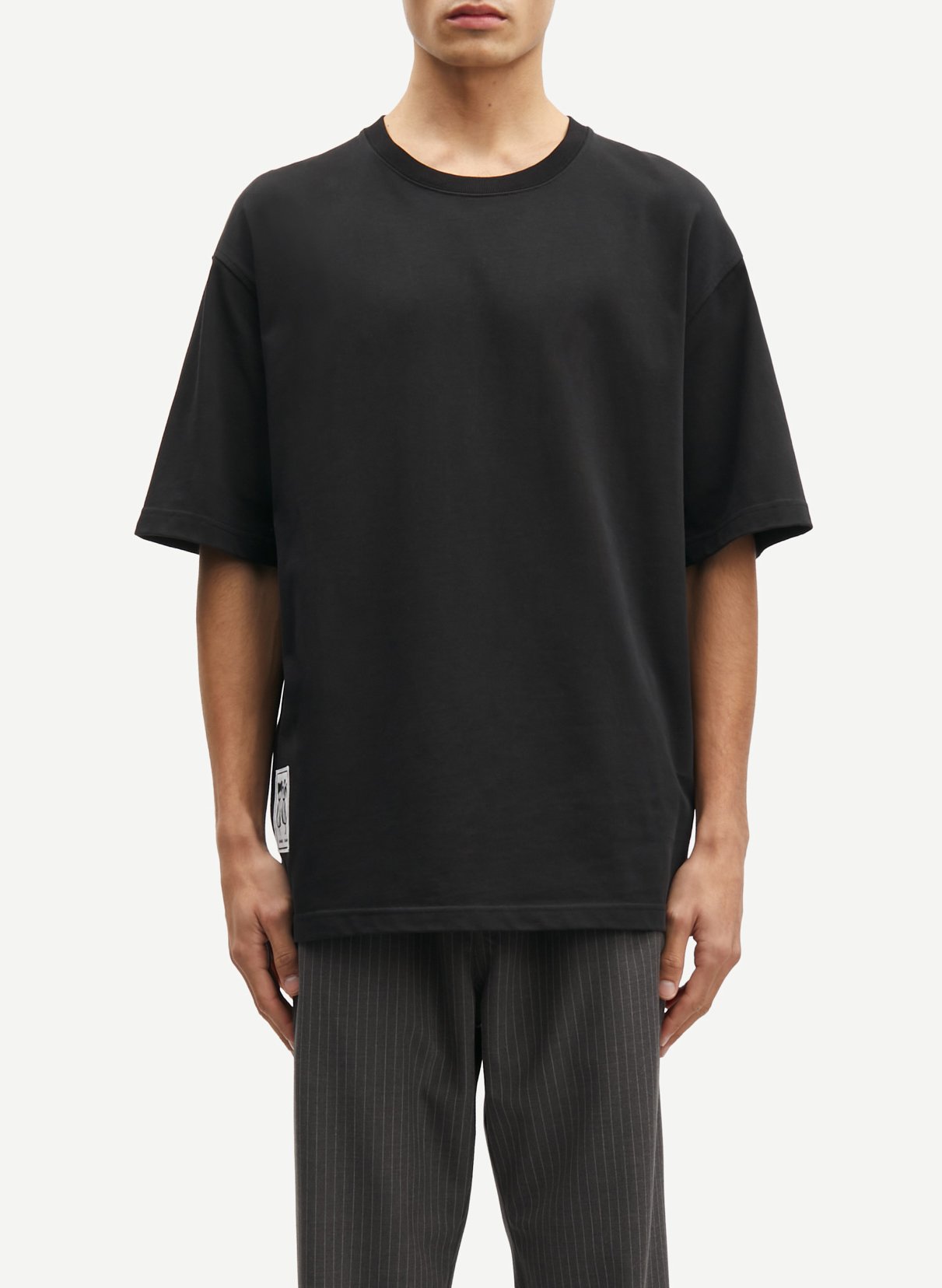 Organic cotton straight fit printed t-shirt SAMSOE SAMSOE Black