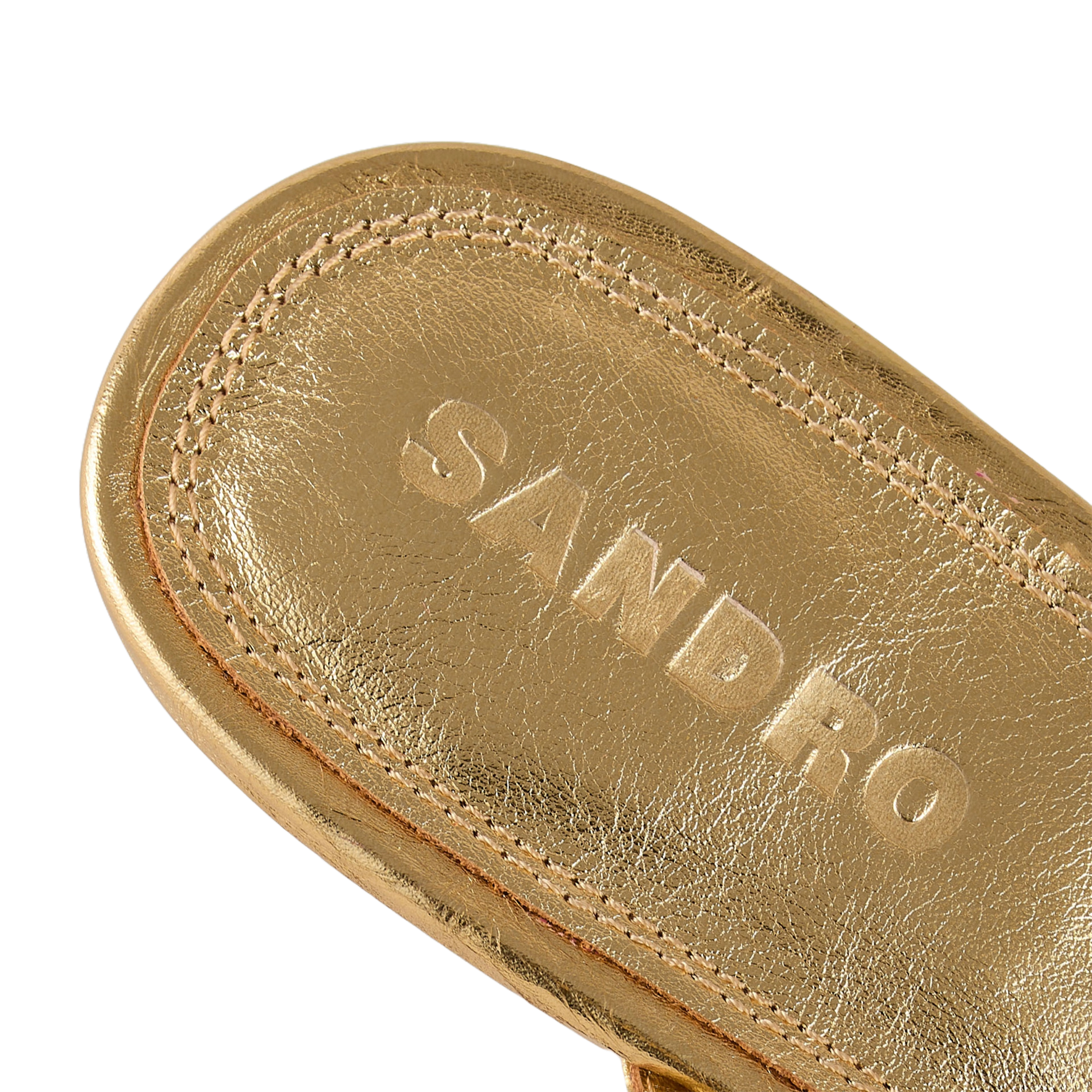 Leren sandalen met riempjes SANDRO Goudkleurig