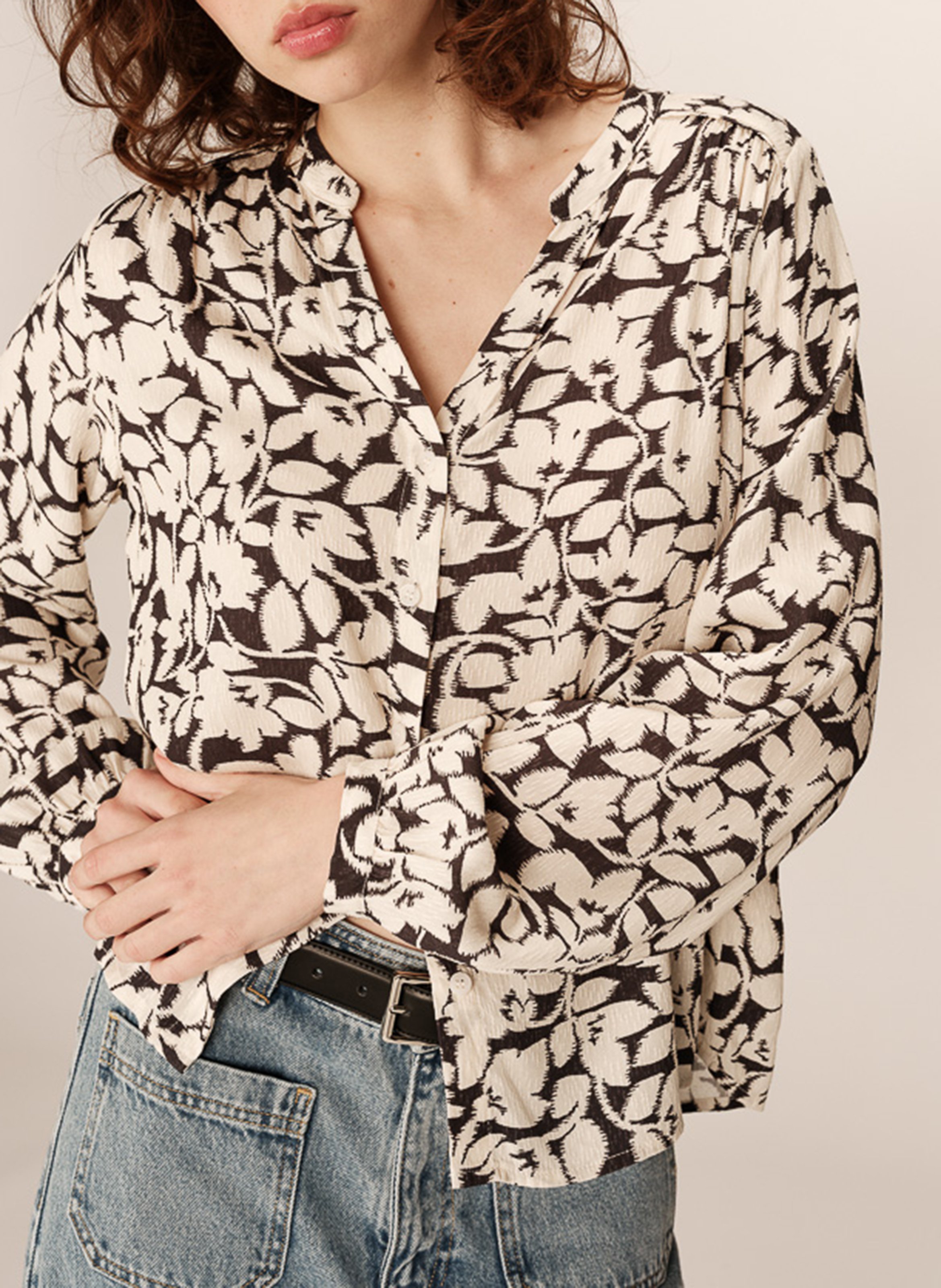 Blouse col rond  GRACE ET MILA Noir