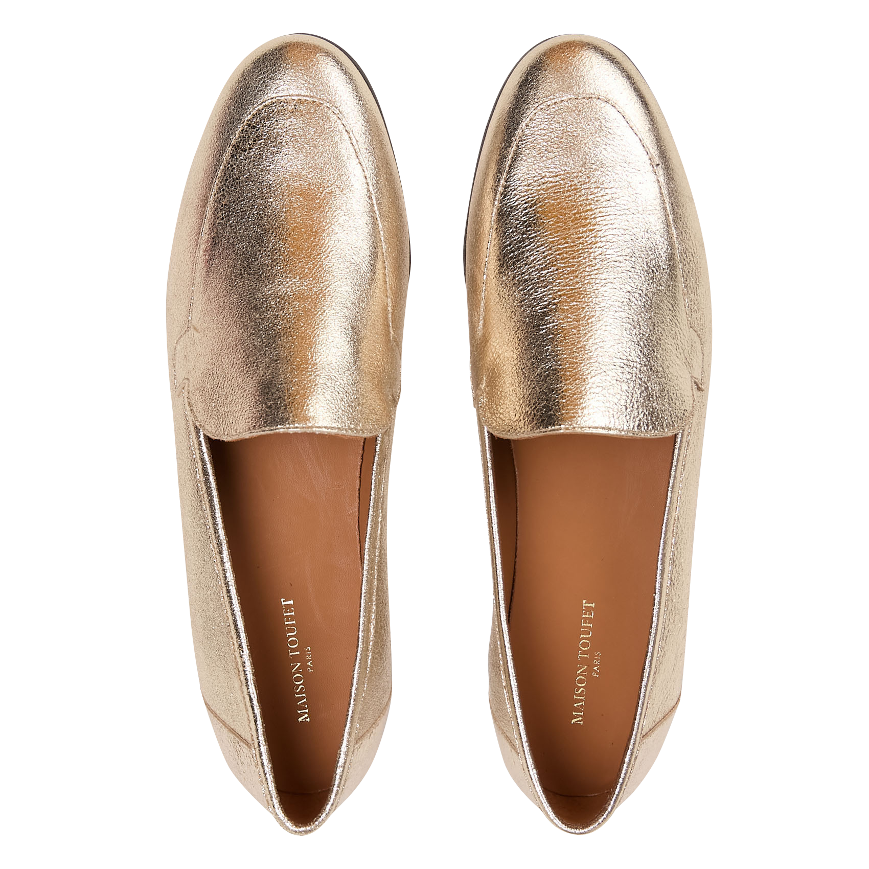 Mokassins aus metallischem Leder MAISON TOUFET Golden