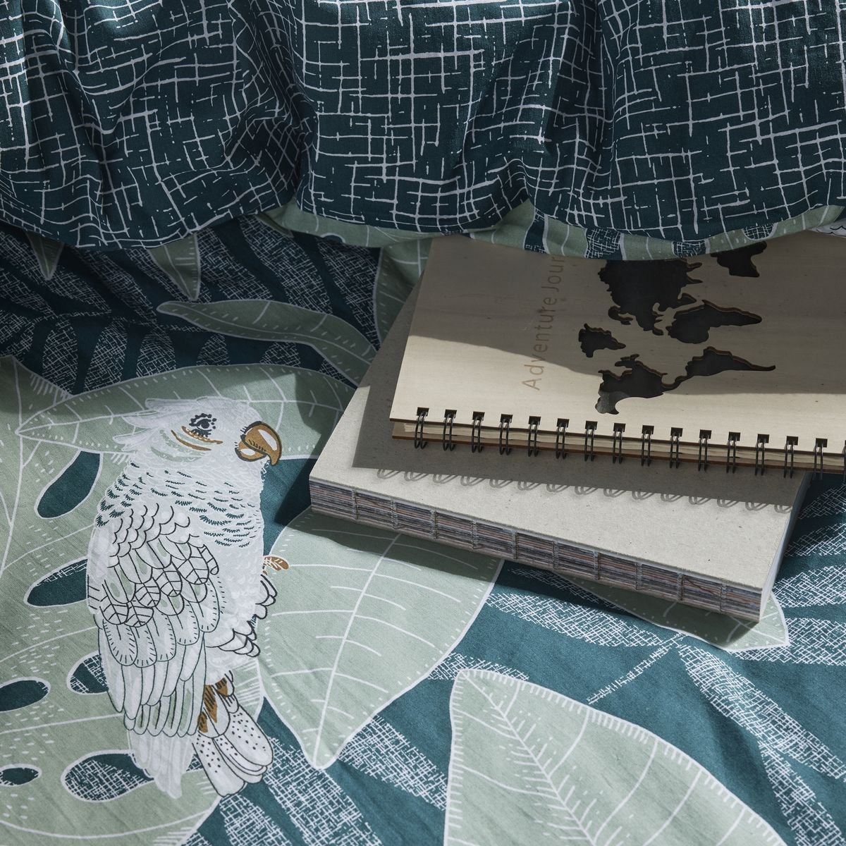 Zippered cotton printed bedding set TODAY LINGE DE MAISON Blue