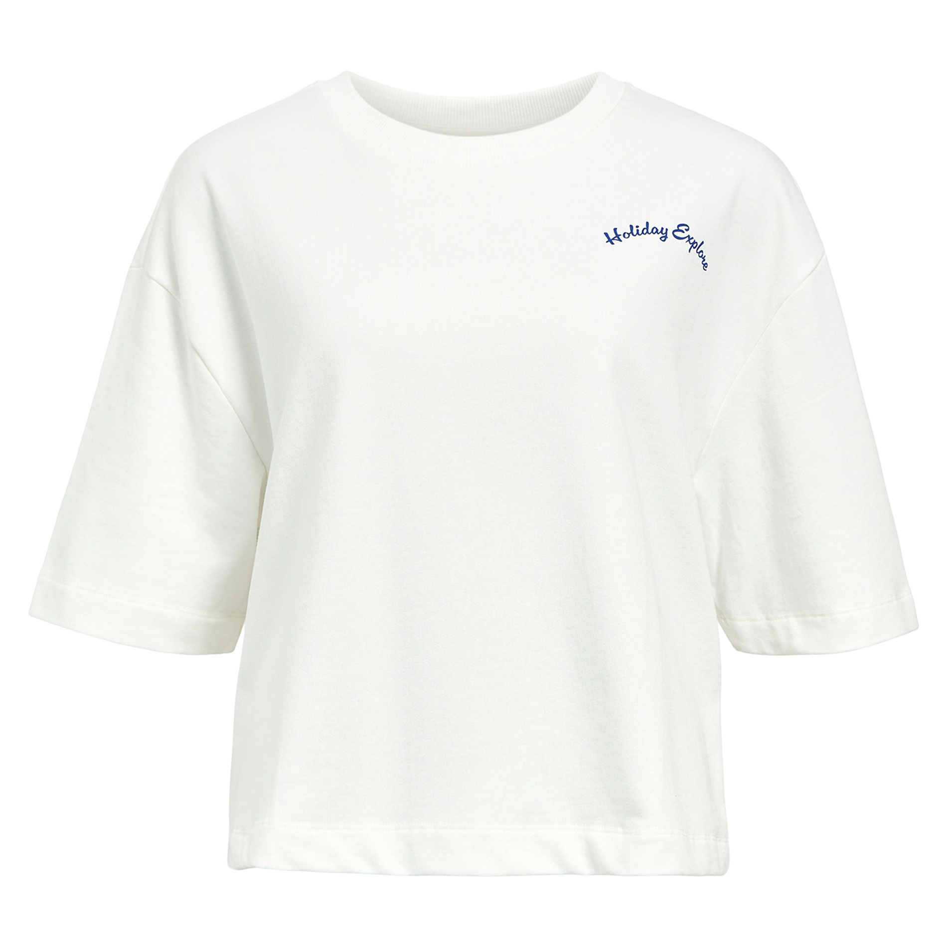 Oversized cotton blend t-shirt OBJECT Beige