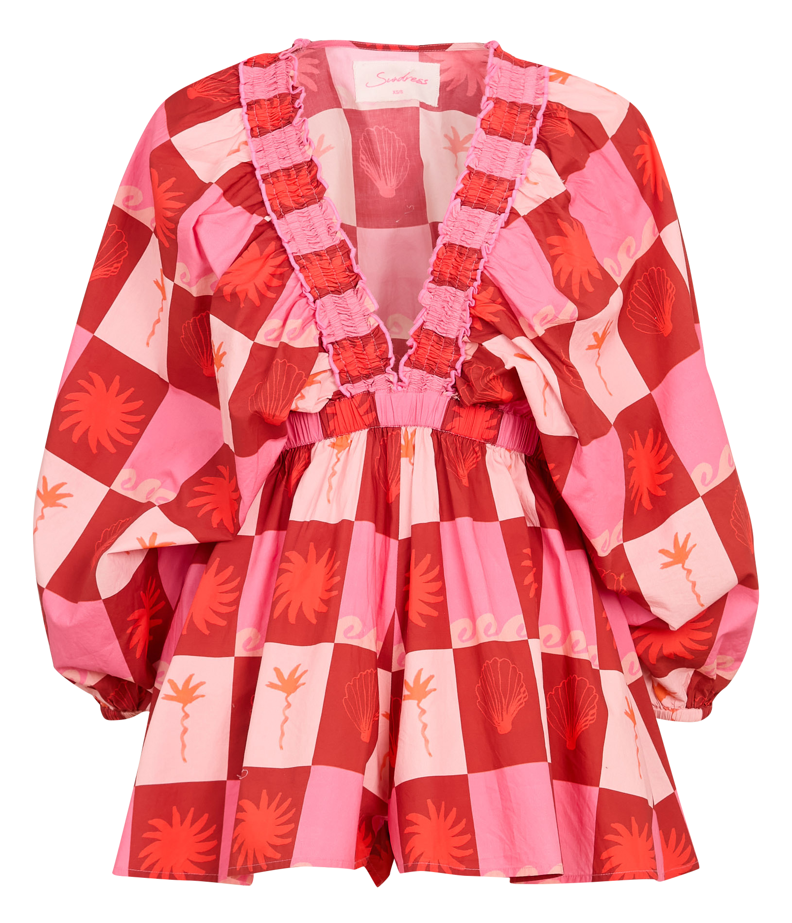 Combishort large en coton SUNDRESS Marron