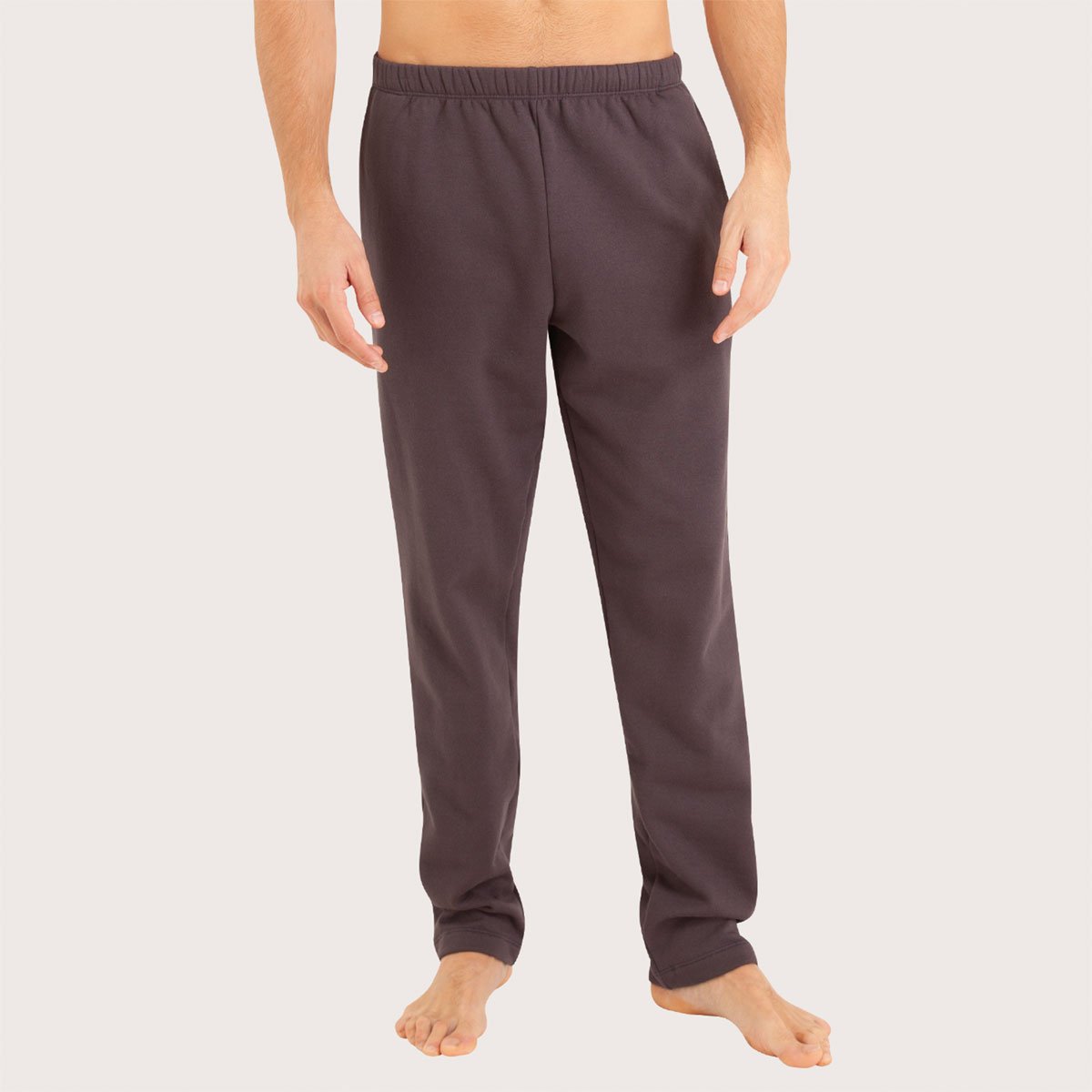 Men's long open-collar interlock pajamas by Eminence EMINENCE Grey