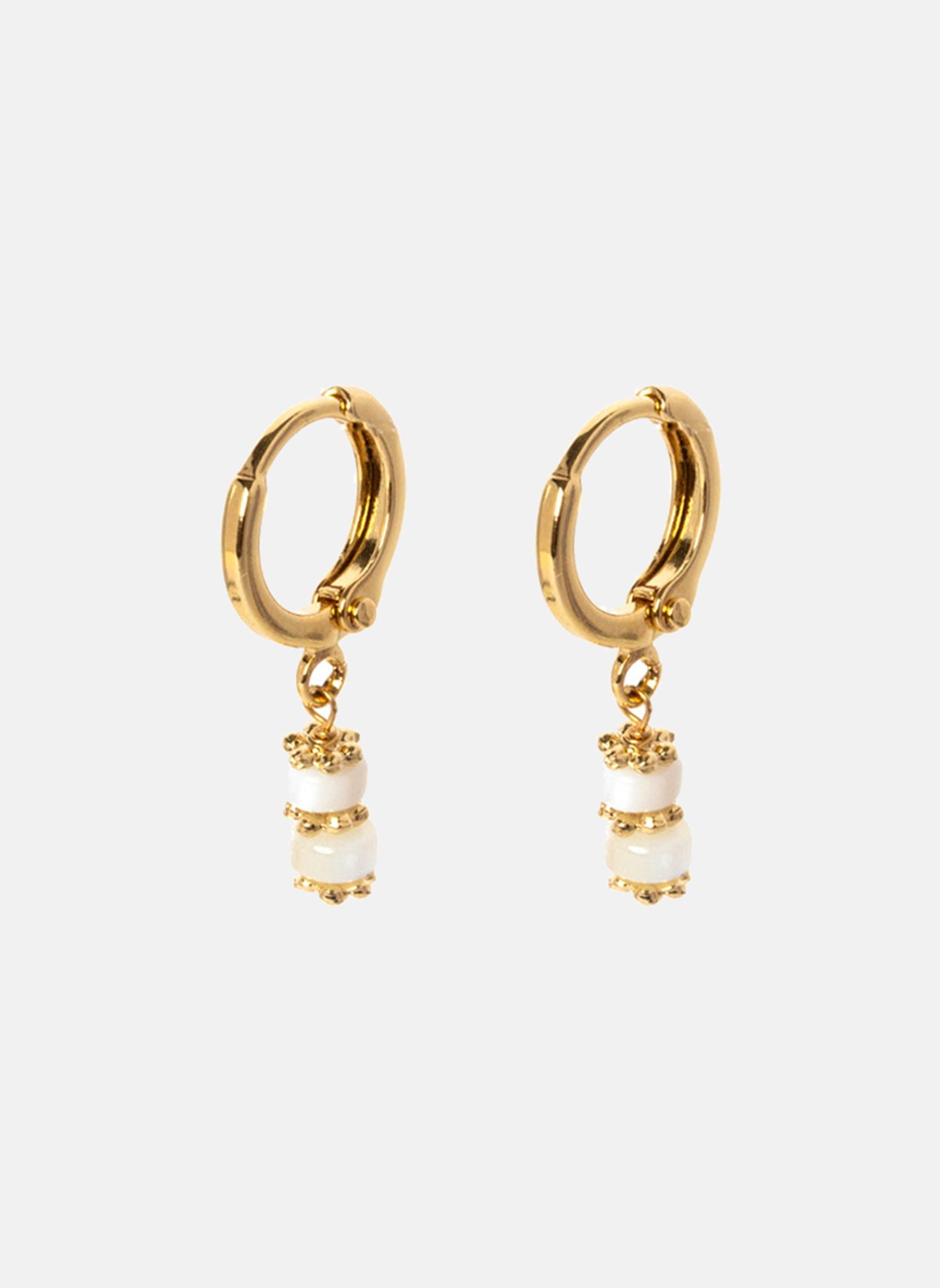 KOJO - Stainless steel earrings for pierced ears AEC Paris White