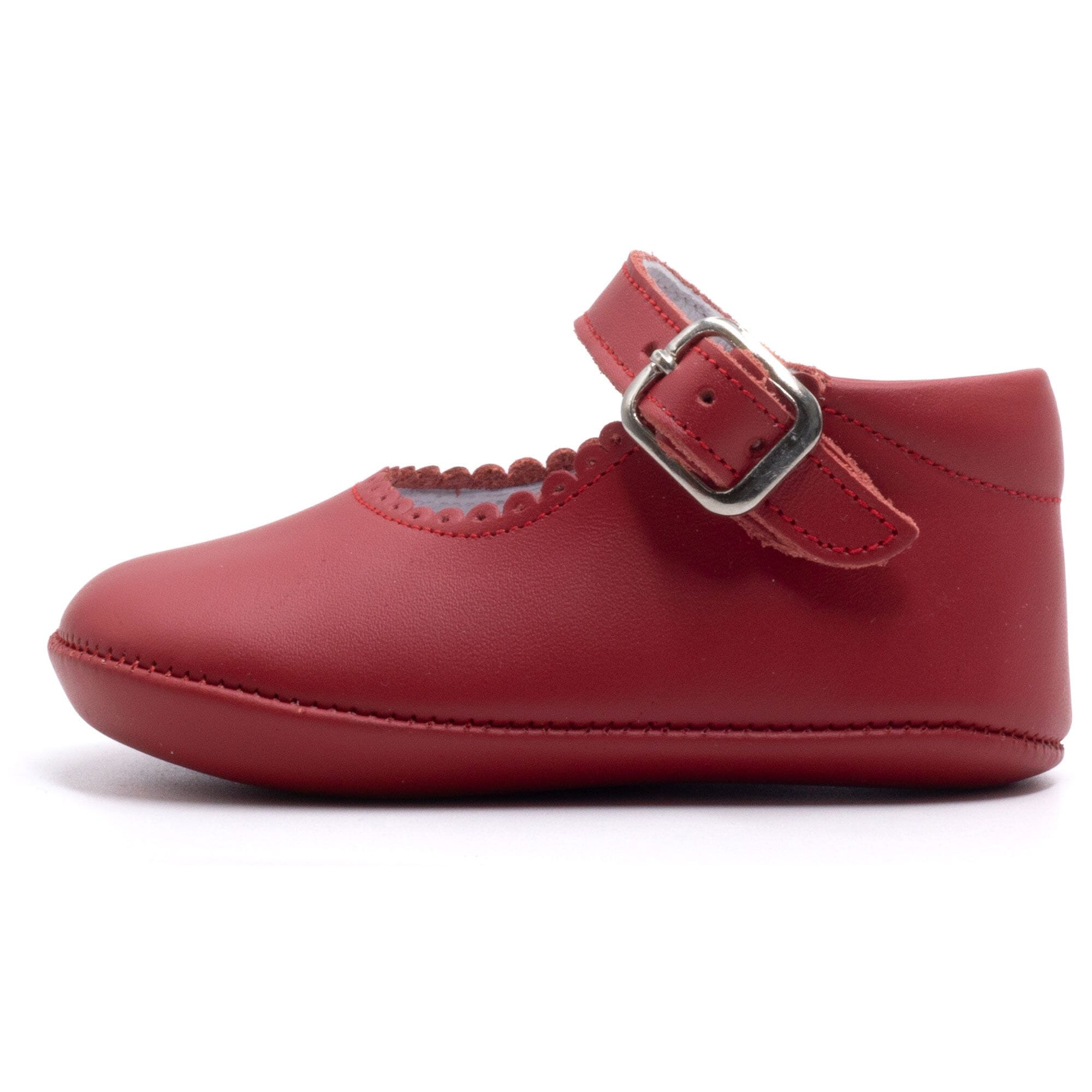 Girls leather slipper Boni & Sidonie Red